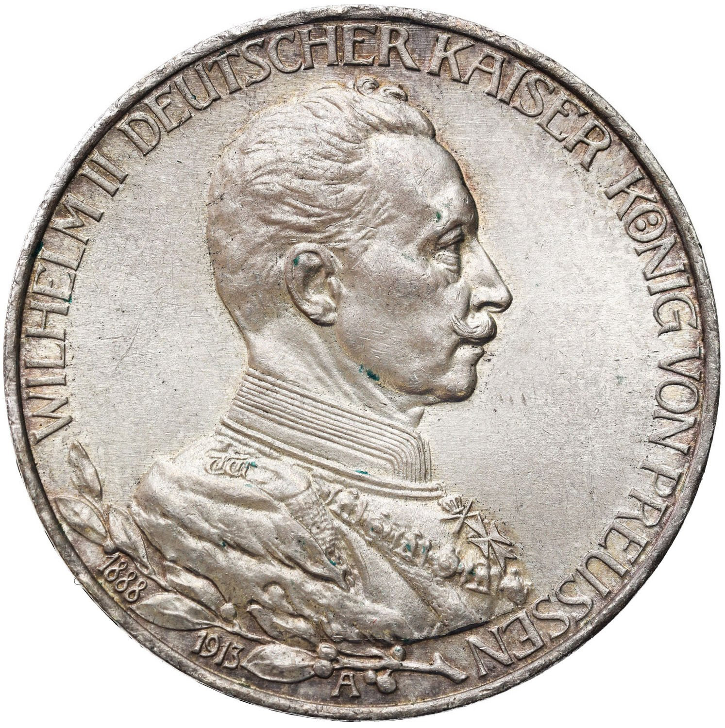 Niemcy, Prusy. Wilhelm II (1888-1918). 3 marki 1913 A, Berlin - PIĘKNE