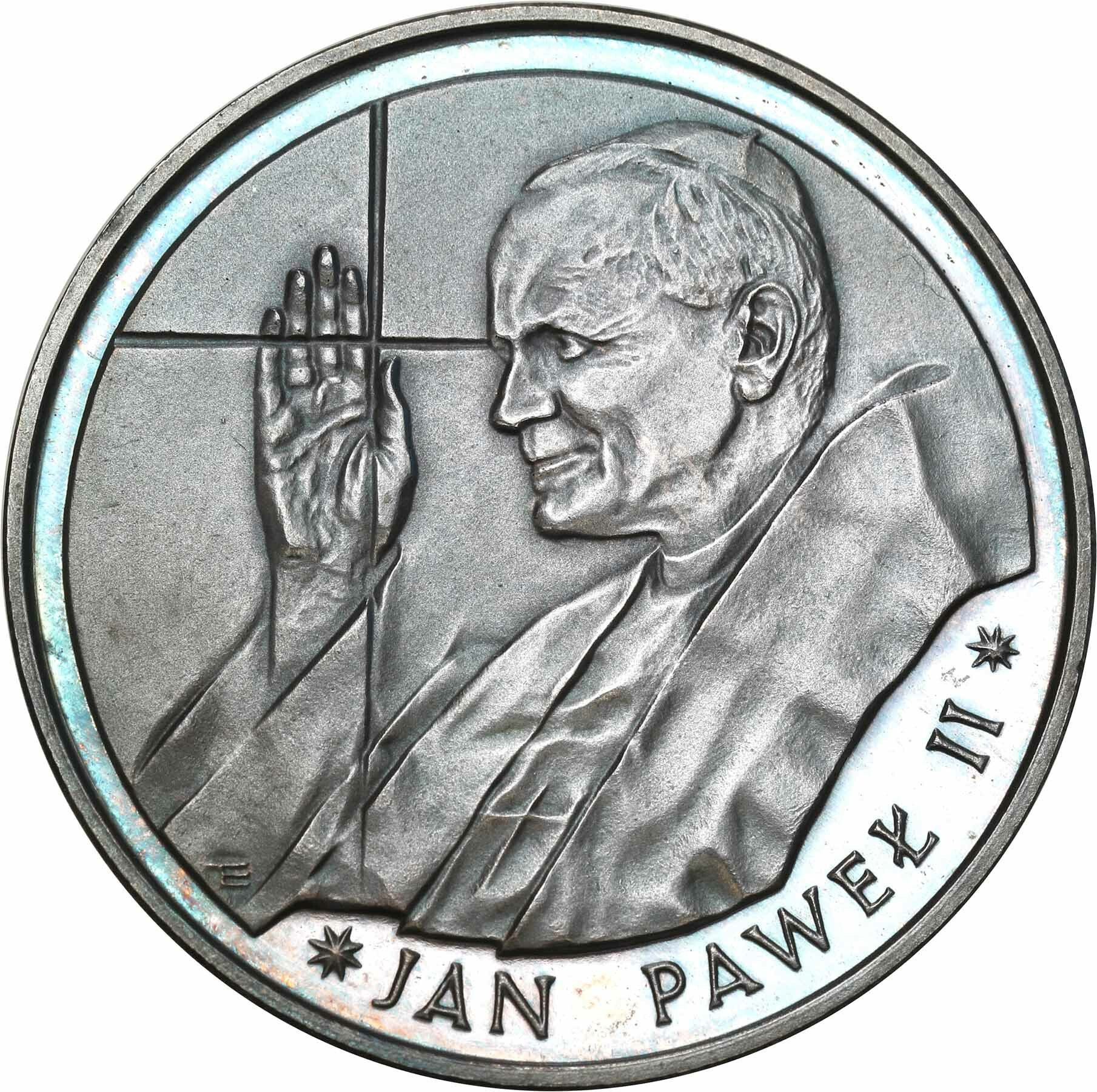 PRL. 10.000 złotych 1988 Jan Paweł II - cienki krzyż