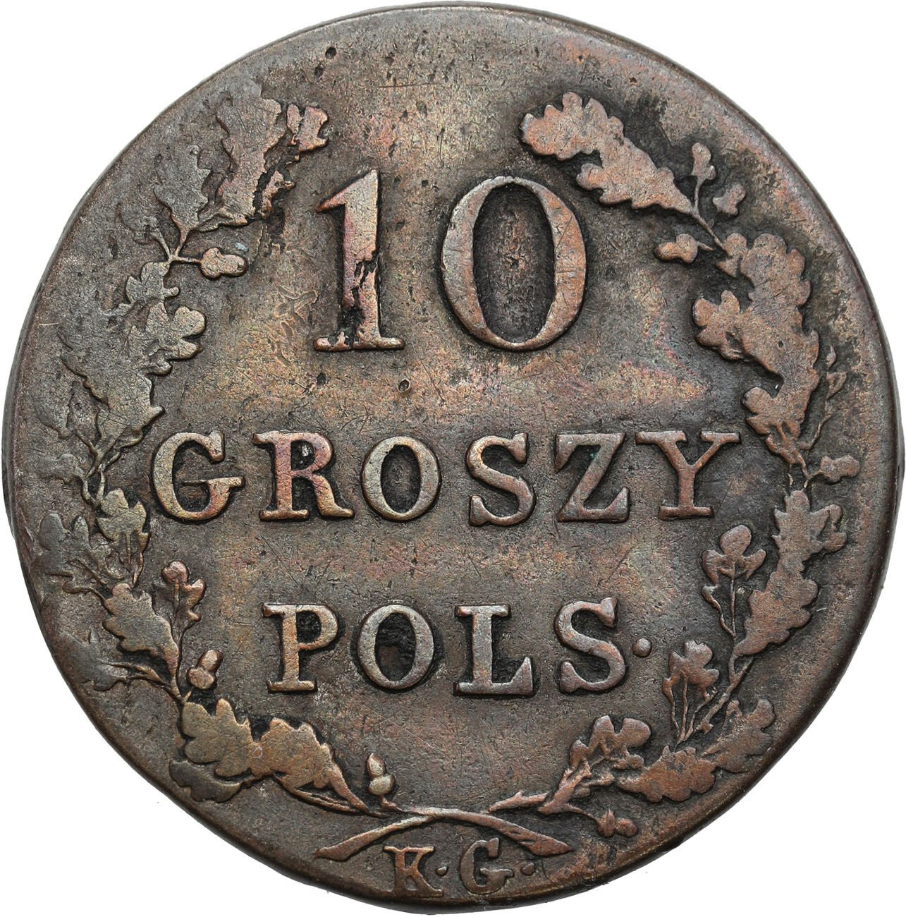 Powstanie Listopadowe. 10 groszy 1831, Warszawa - łapy Orła zgięte