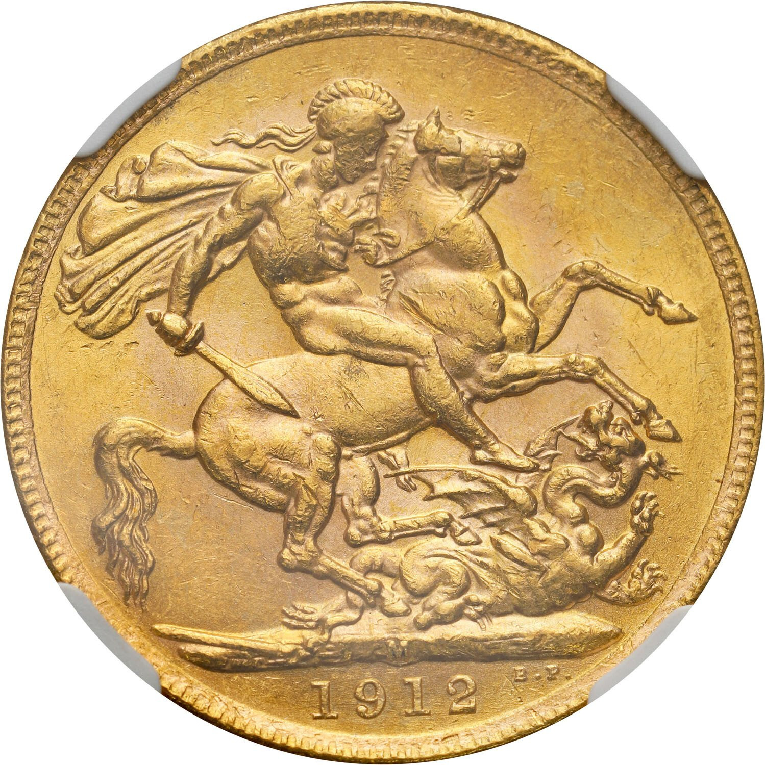 Wielka Brytania/Australia. Jerzy V.  1 suweren 1912 Melbourne NGC MS62