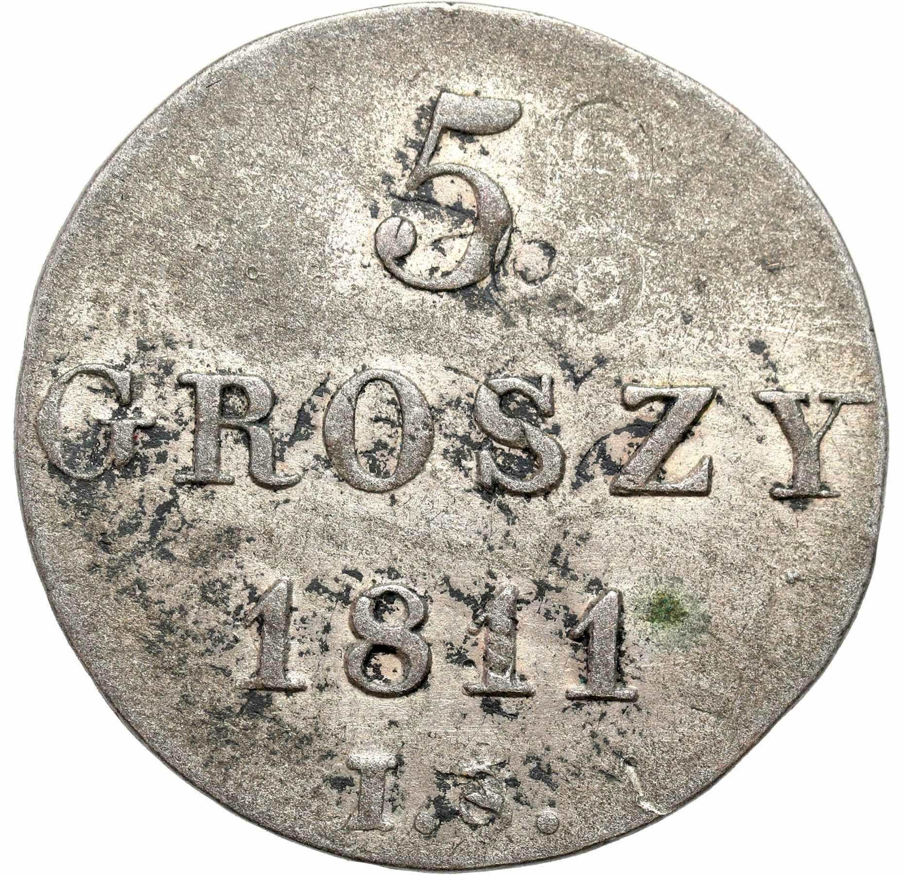 Księstwo Warszawskie. 5 groszy 1811 IS, Warszawa