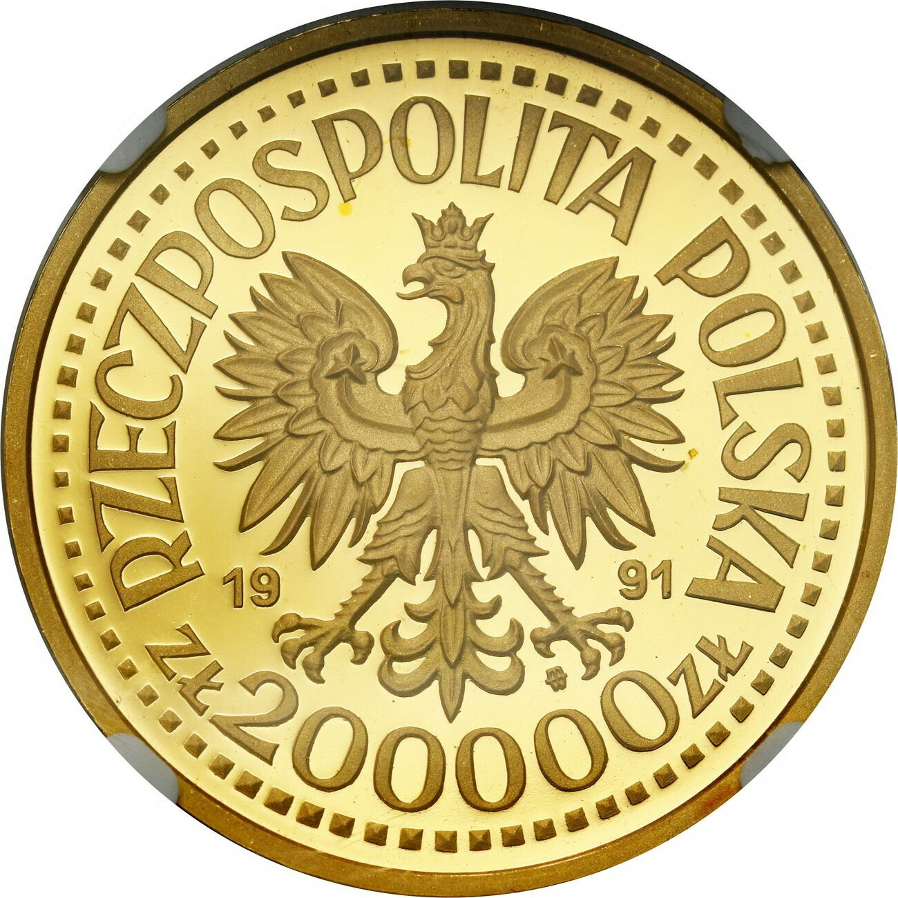 PRÓBA złoto 200.000 złotych 1991 Jan Paweł II Ołtarz NGC PF69 ULTRA CAMEO (2 MAX)