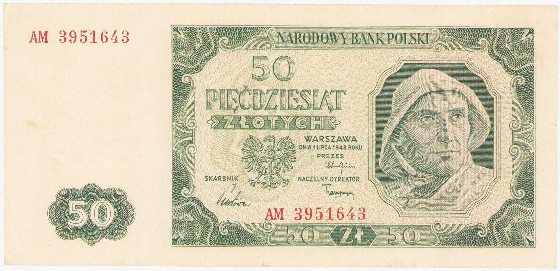  50 złotych 1948 seria AM