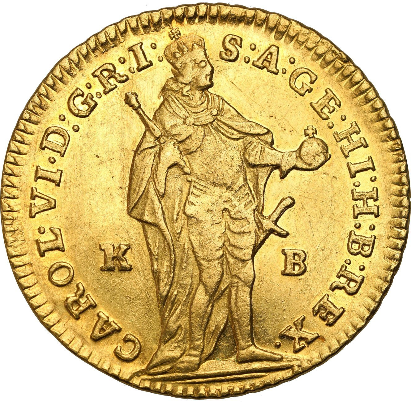 Węgry. Karol VI (1711–1740). Dukat 1739 KB, Kremnica - PIĘKNY