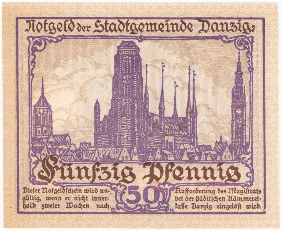 Gdańsk. 50 fenigów 1919