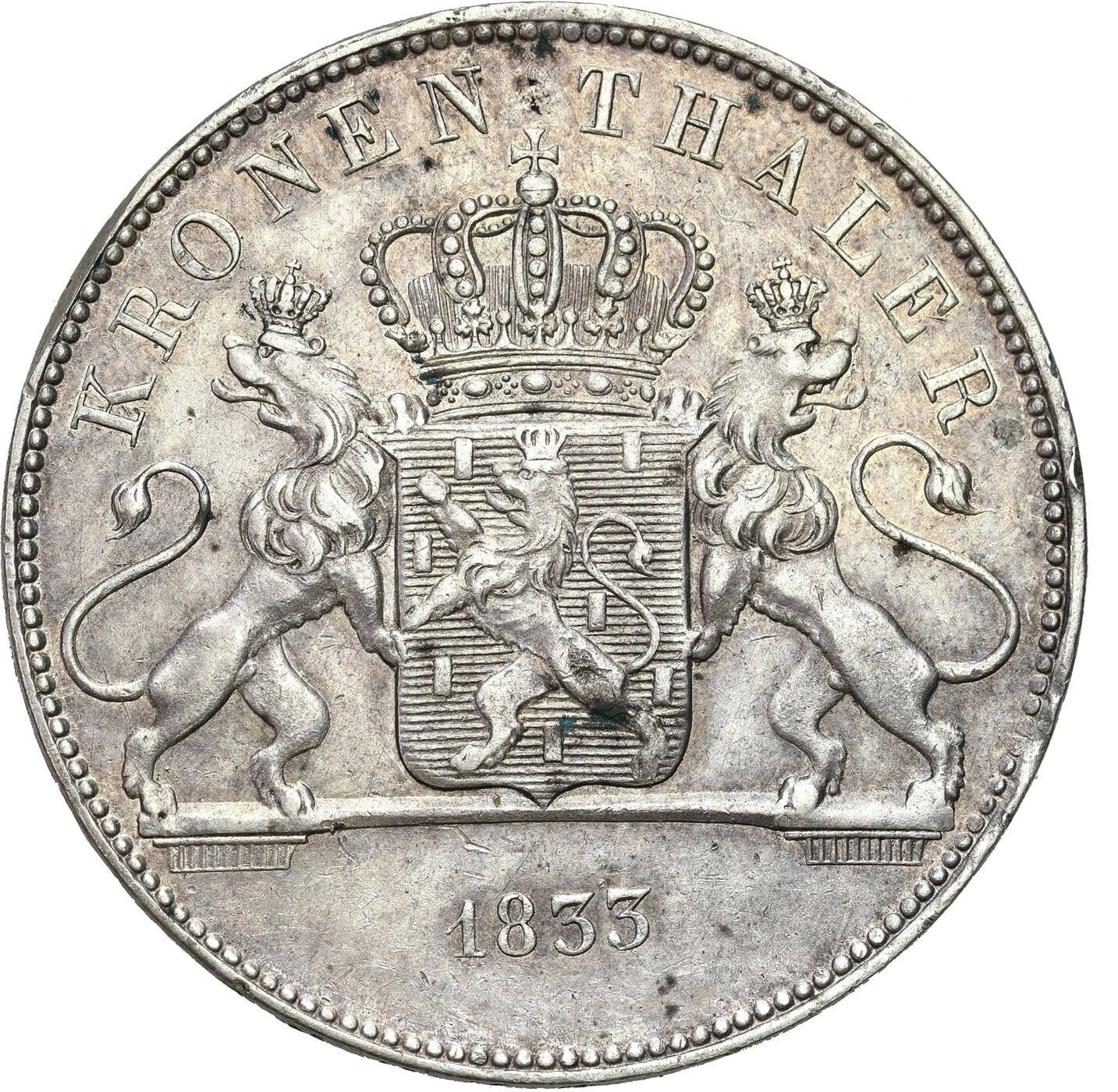 Niemcy, Nassau. Wilhelm (1816-1839). Talar 1833, Wiesbaden - RZADKI