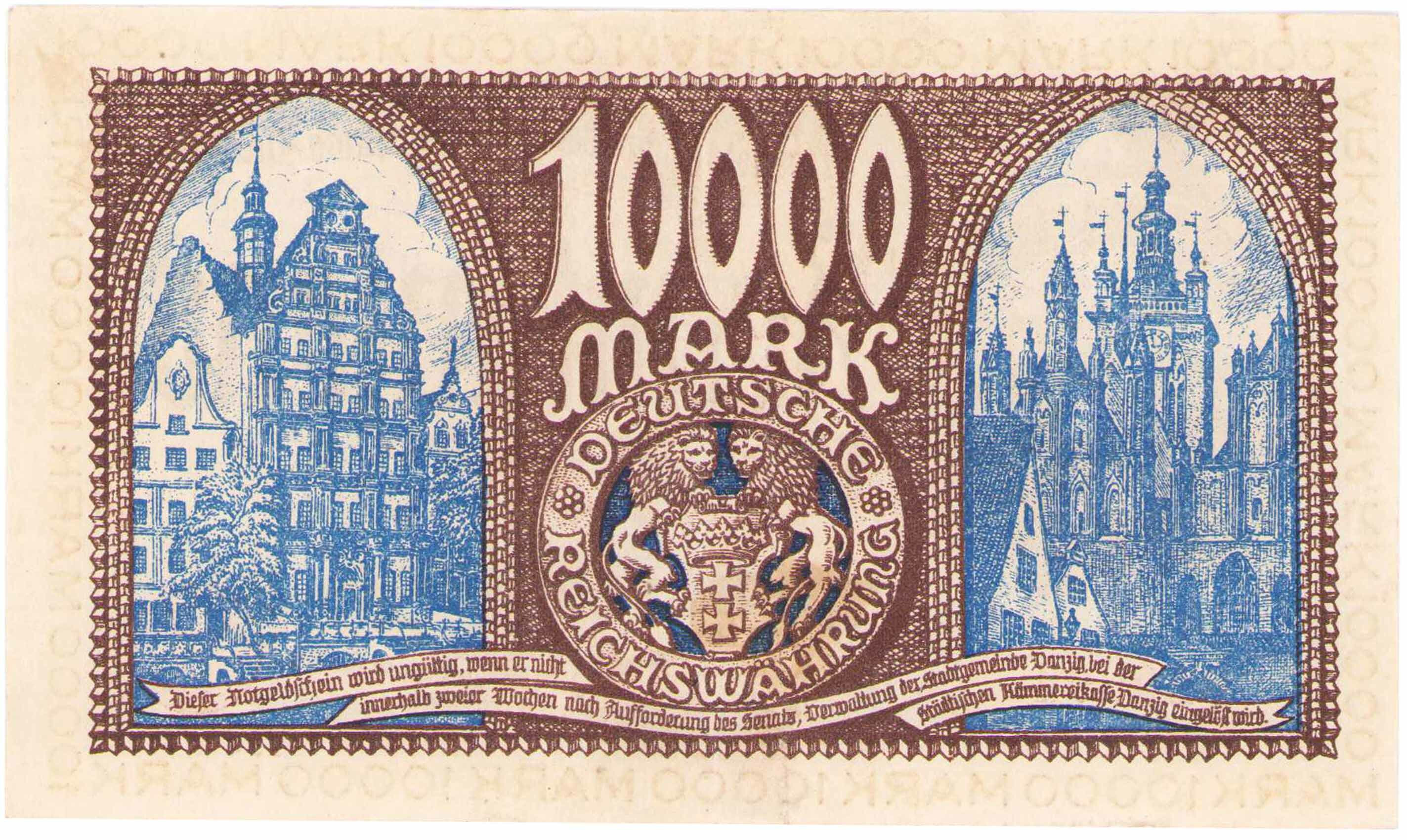 Wolne Miasto Gdańsk. 10.000 marek 1923