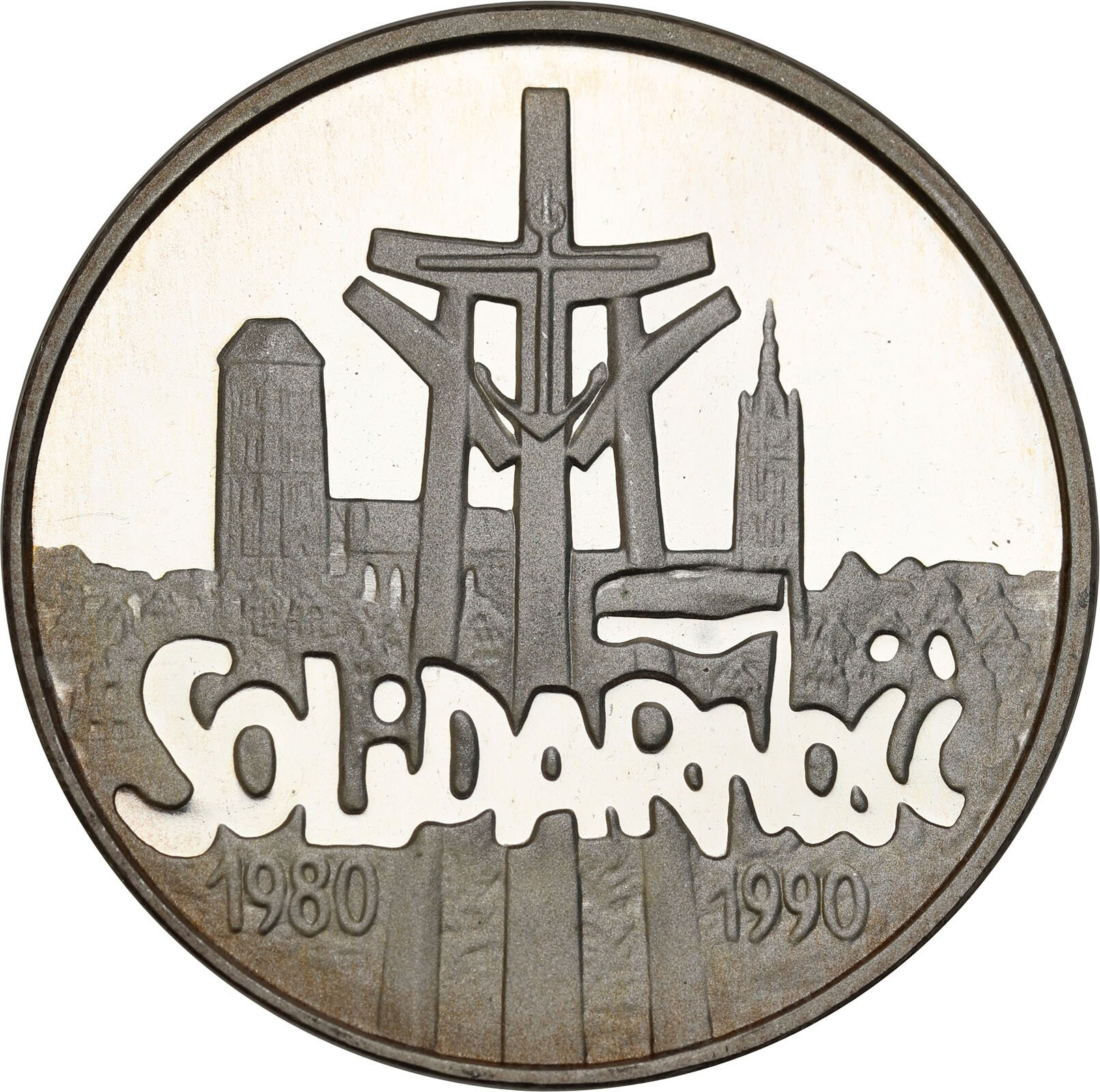 III RP. 100.000 złotych 1990 Solidarność gruba 32 mm – RZADKA