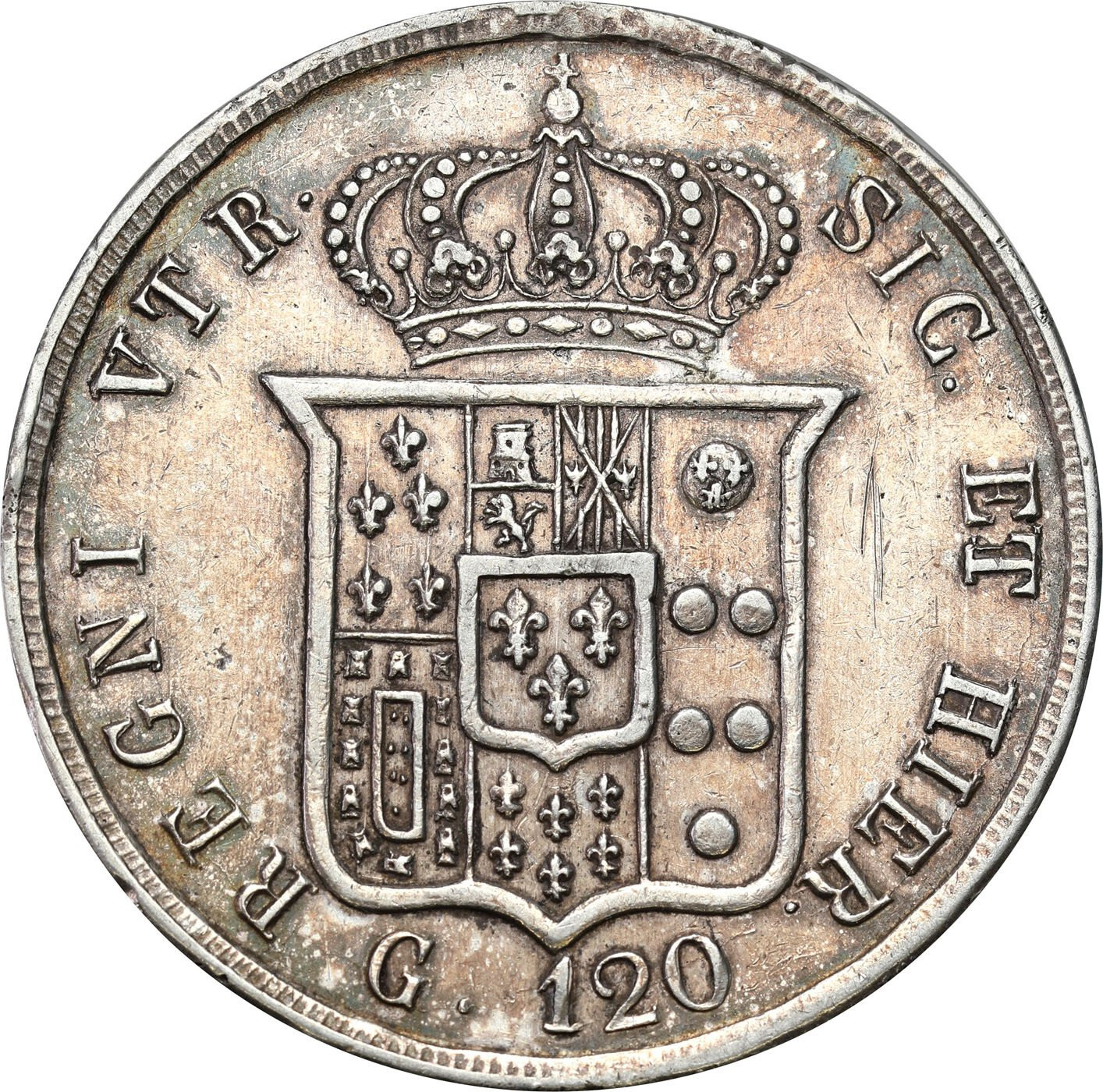 Włochy, Sycylia. Ferdinando II (1830-1859). Piastra - 120 Grani 1859