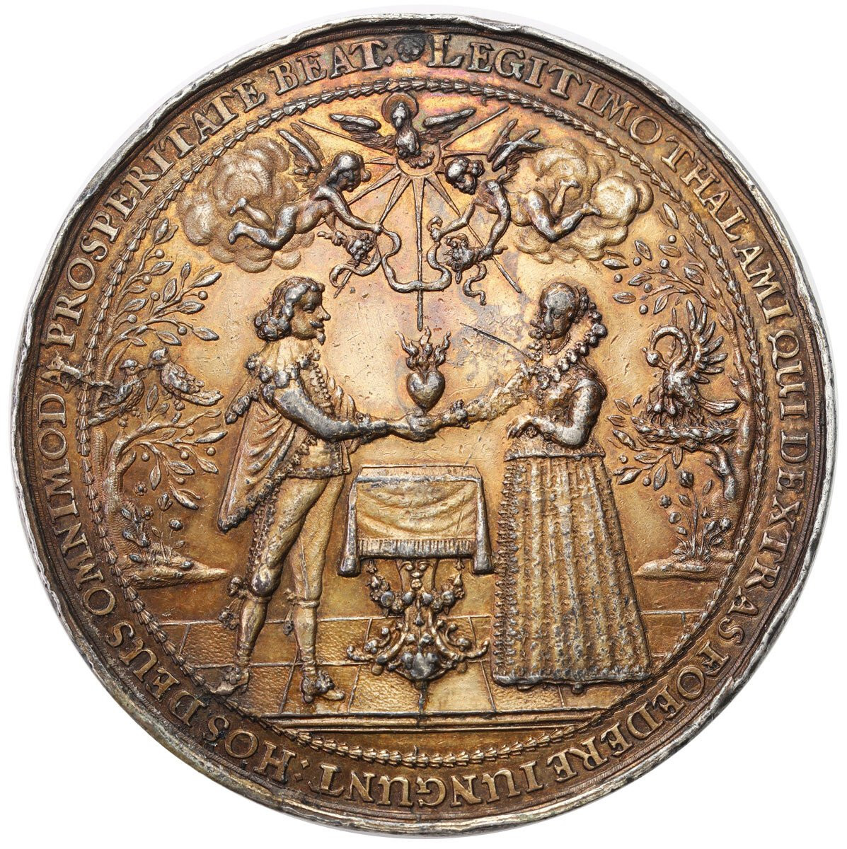 Władysław IV Waza. Medal zaślubinowy, Jan Höhn, Gdańsk, srebro 