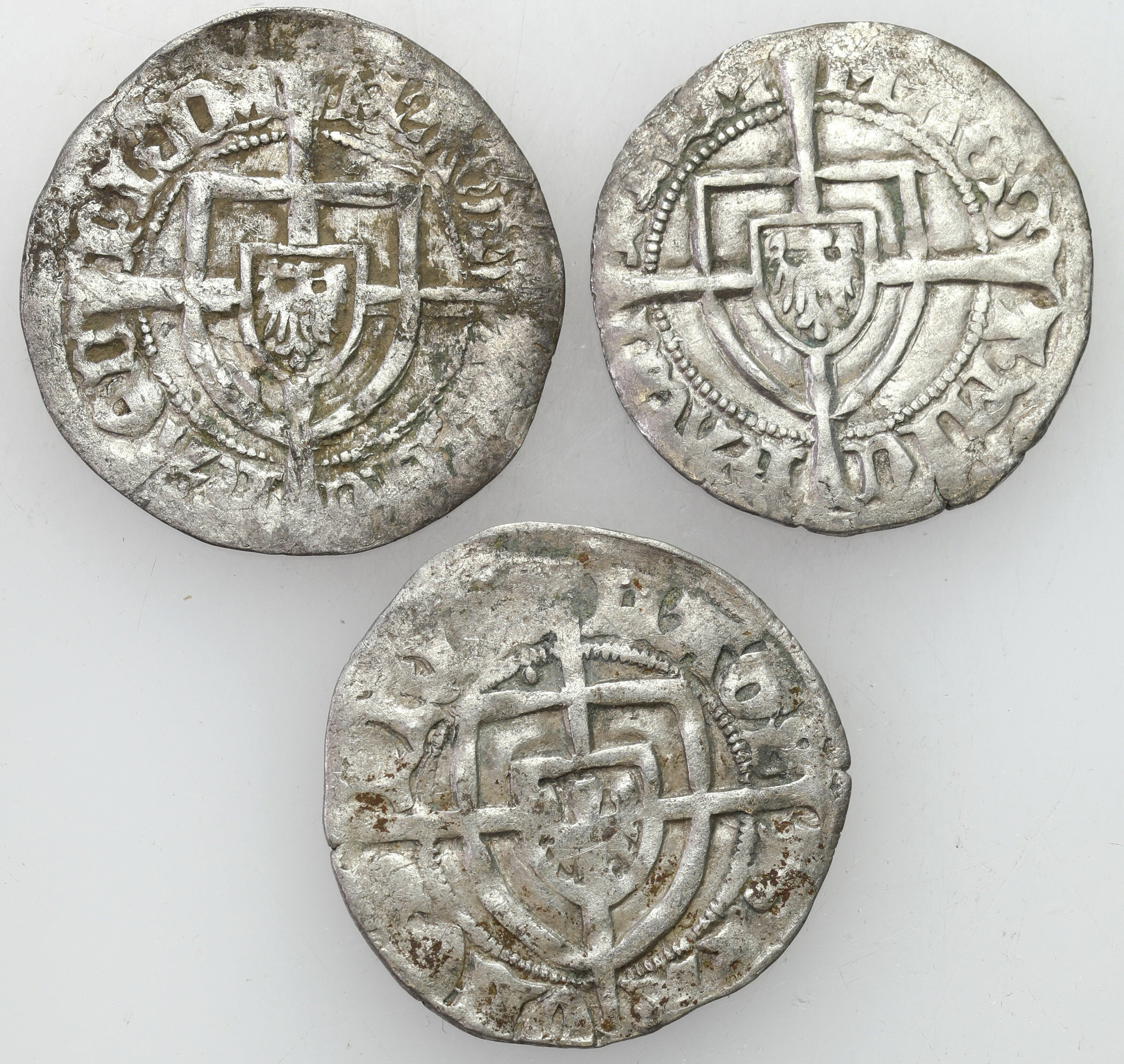 Zakon Krzyżacki. Michał I (1414–1422) i Paweł I Bellitzer (1422–1441). Szeląg, zestaw 3 monet