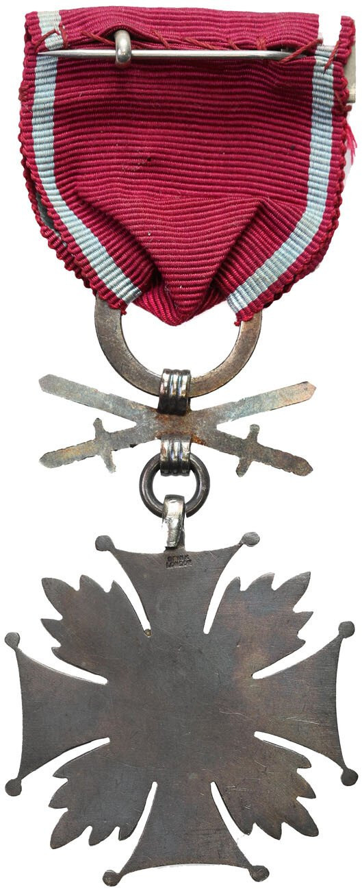 II RP. Srebrny Krzyż Zasługi z Mieczami - Spink & Son