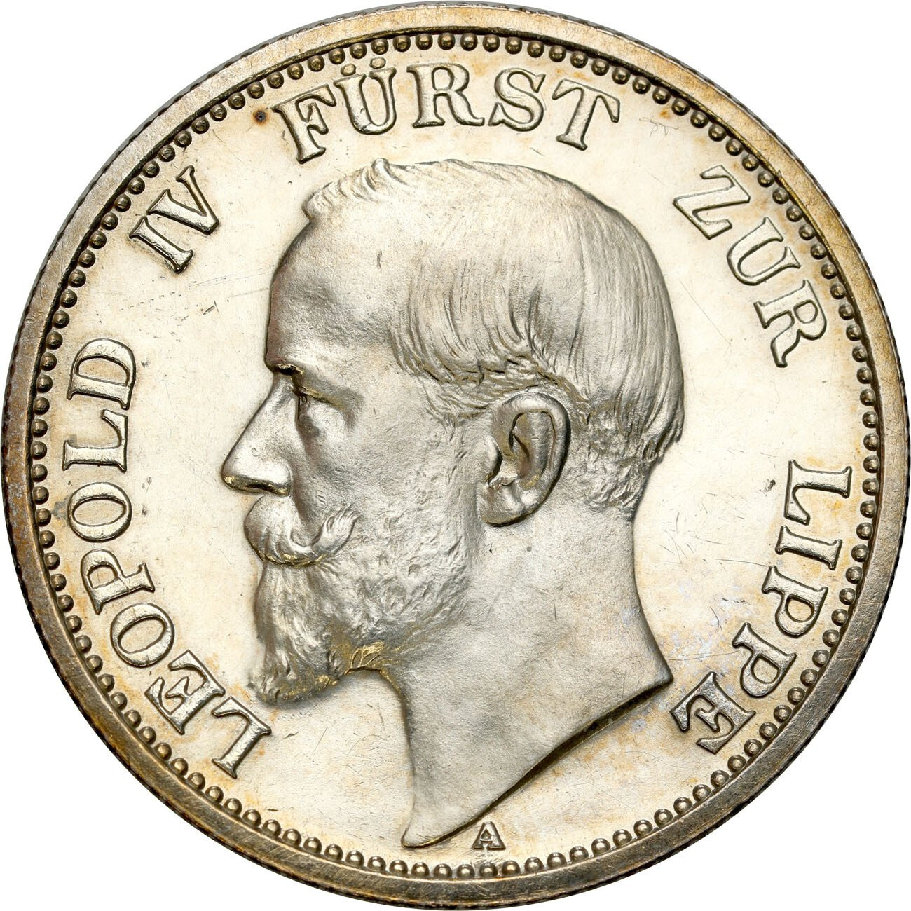 Niemcy, Lippe – Detmold. Leopold IV (1905–1908). 2 marki 1906 A, Berlin – STEMPEL LUSTRZANY 