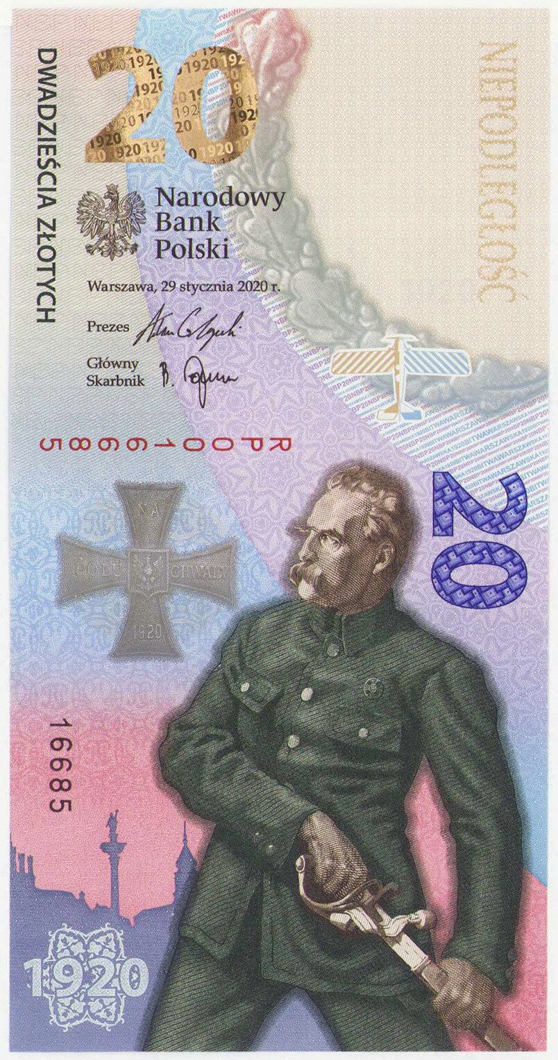 20 złotych 2020 Bitwa Warszawska Piłsudski - PIĘKNE