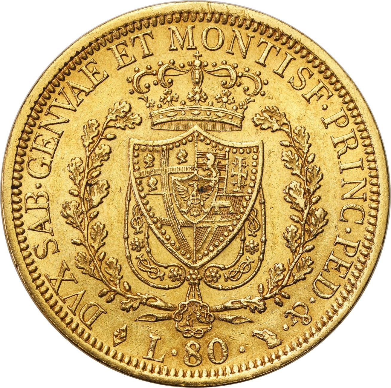 Włochy. Sardynia. Karol Feliks (1821–1831). 80 lirów 1828, Turyn