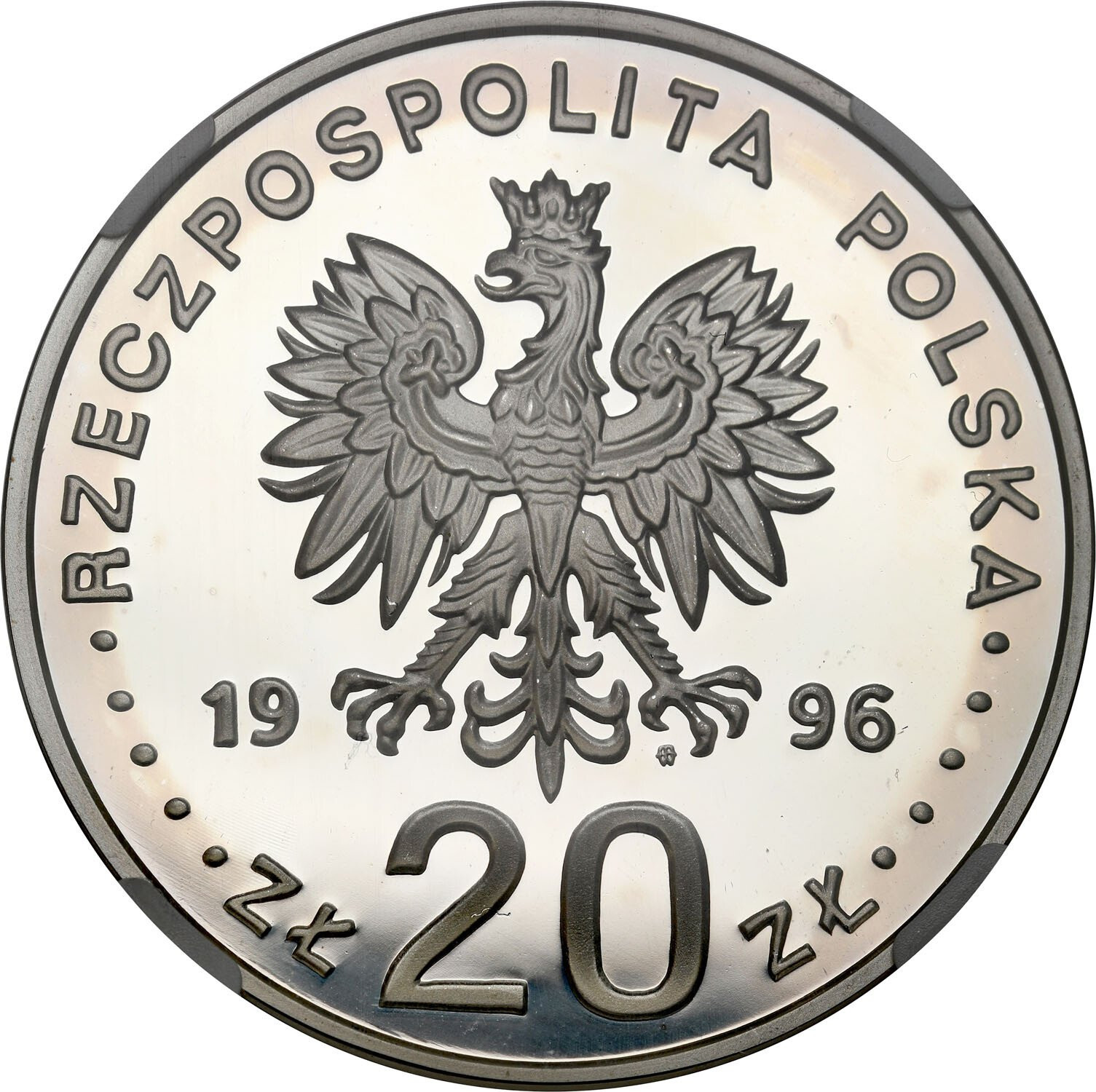 III RP. 20 złotych 1996 IV wieki stołeczności Warszawy NGC PF66 ULTRA CAMEO