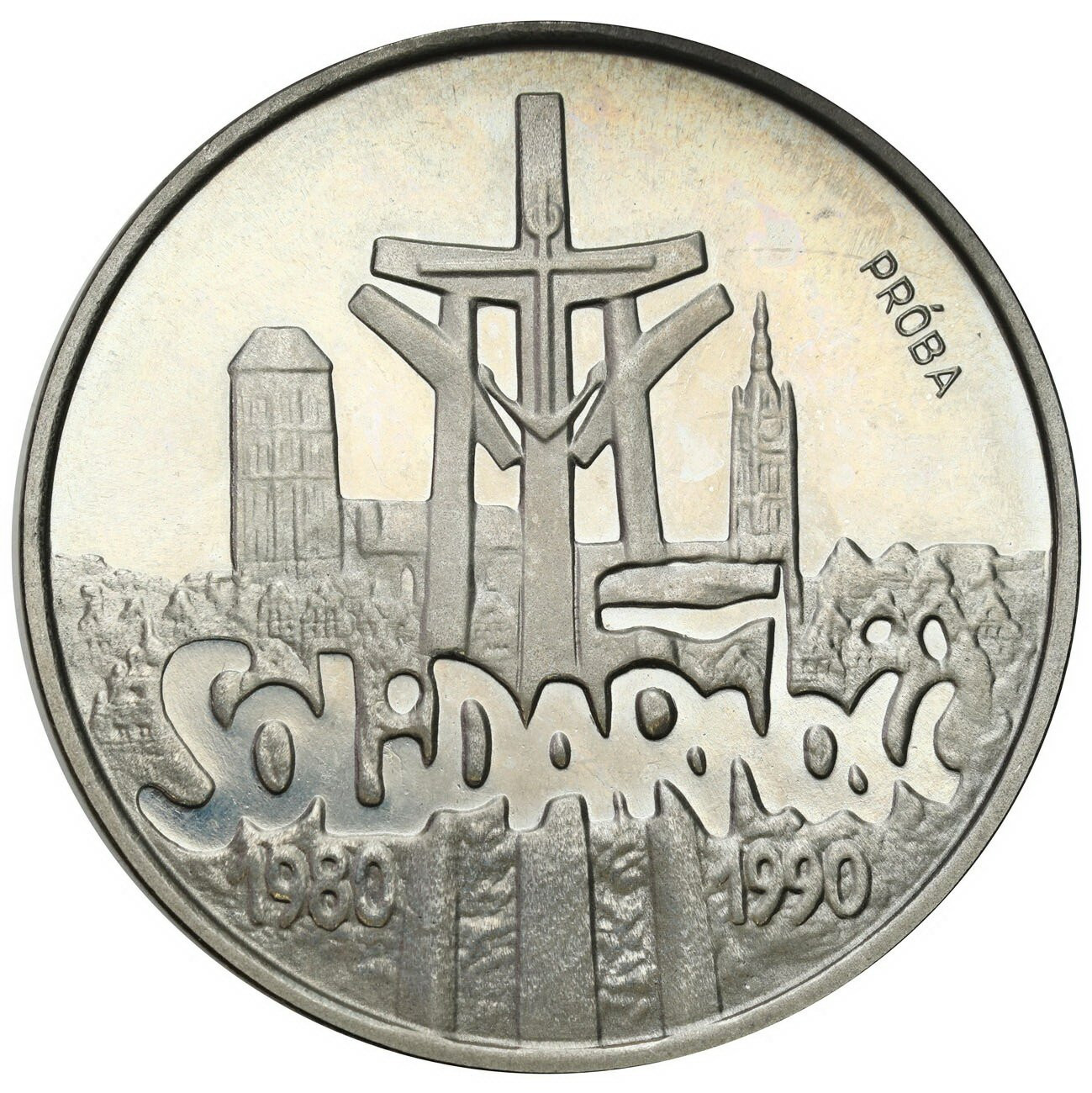 PRL. PRÓBA Nikiel 100.000 złotych 1990 – Solidarność
