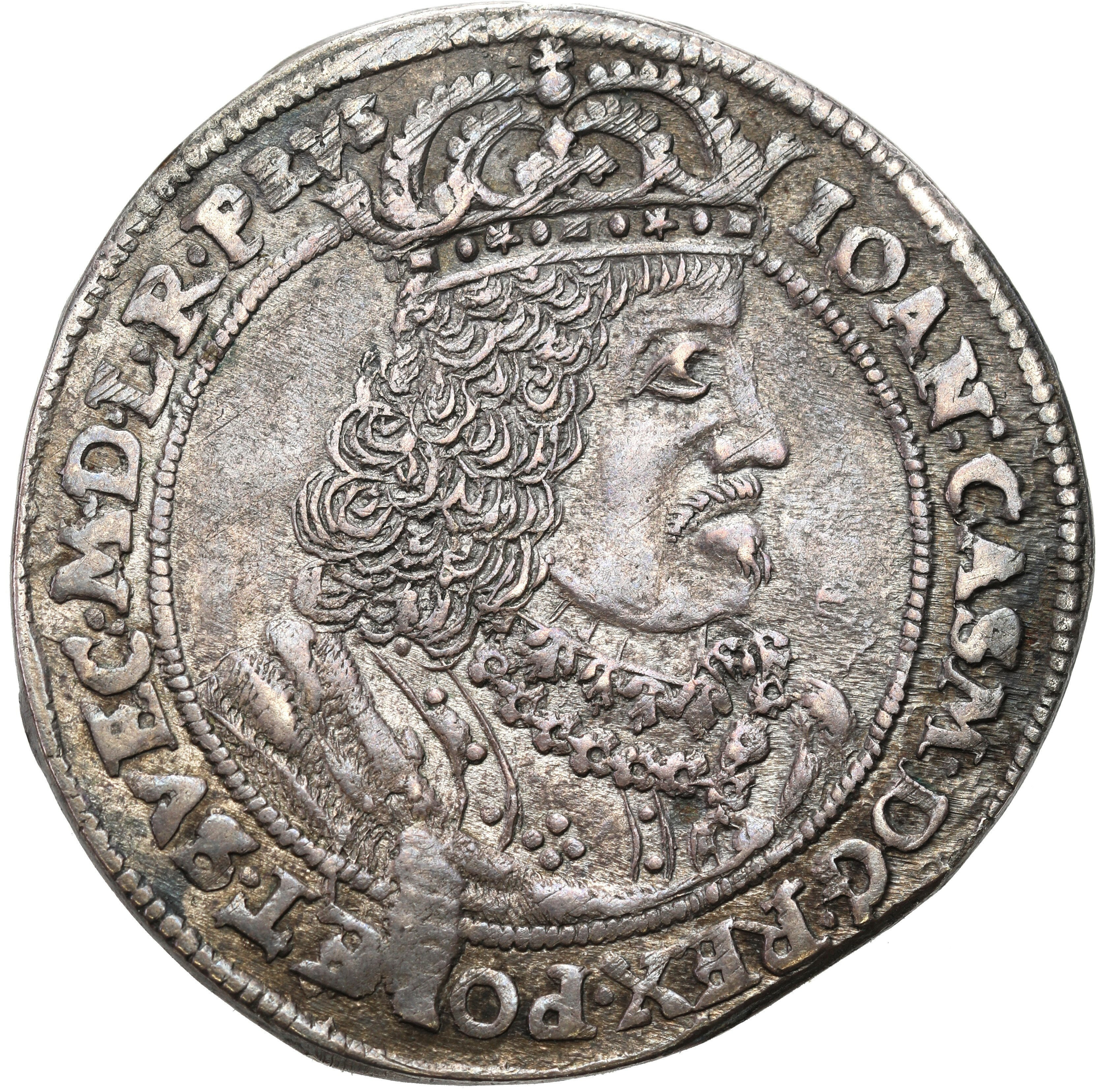 Jan II Kazimierz. Ort (18 groszy) 1655, Toruń, większa głowa króla - RZADKOŚĆ
