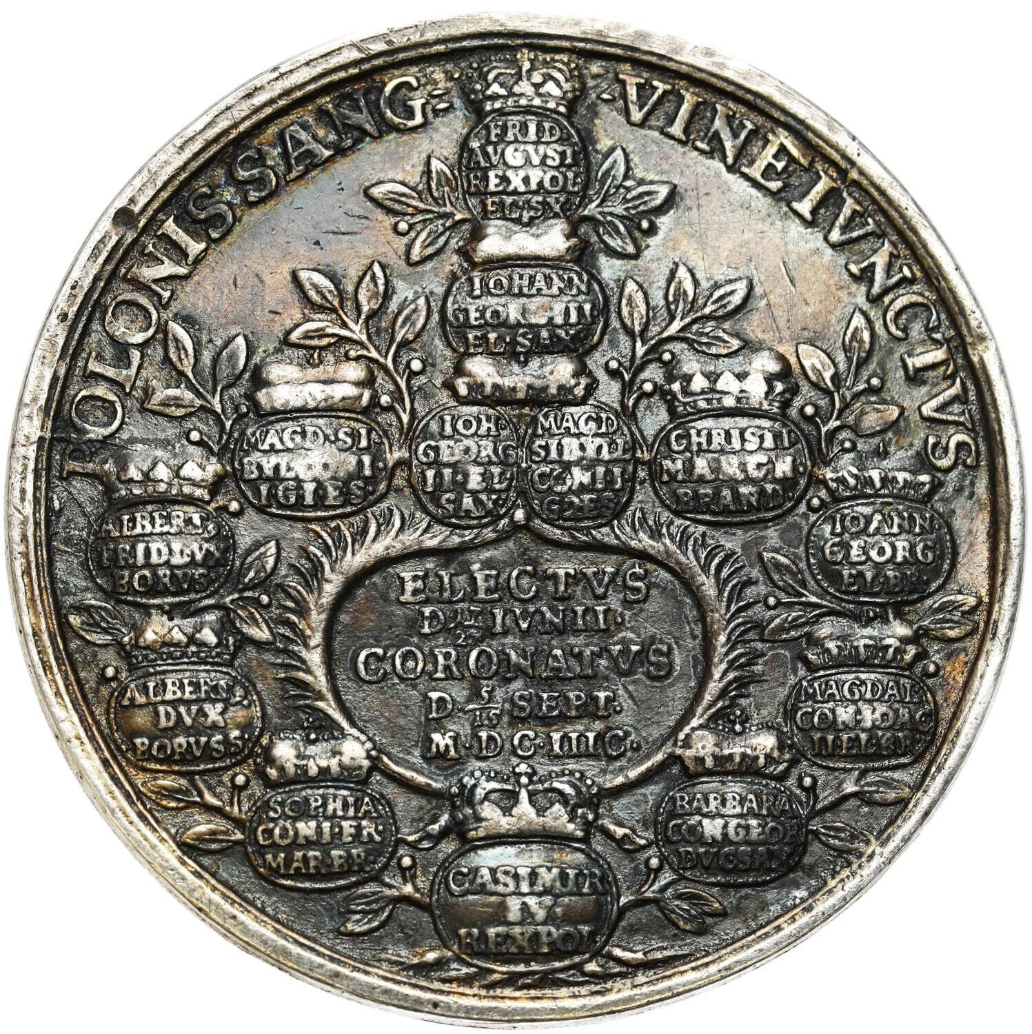August II Mocny. Medal koronacyjny Augusta II 1697, srebro