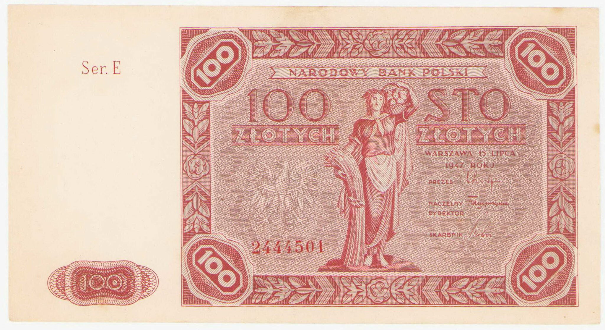 100 złotych 1946 seria E - RZADKOŚĆ R4