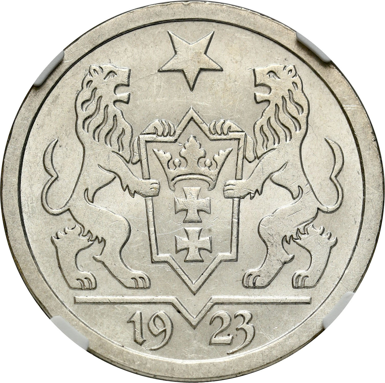 Wolne Miasto Gdańsk/Danzig. 2 Guldeny 1923 NGC MS64 - PIĘKNE
