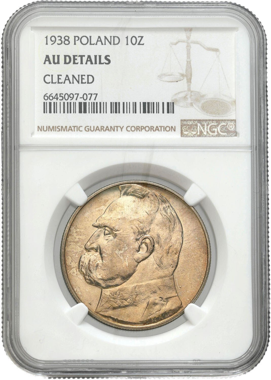 II RP. 10 złotych 1938 Piłsudski NGC AU – RZADKIE
