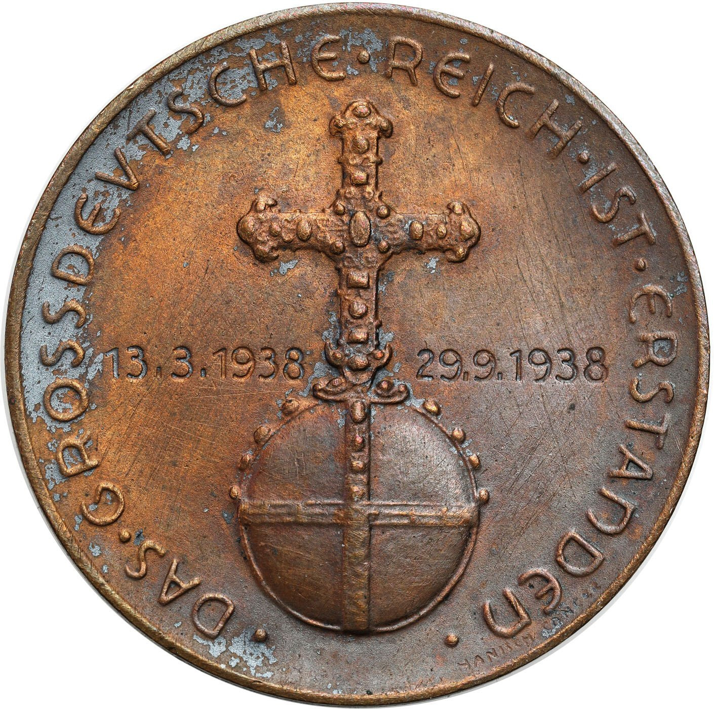 Niemcy, III Rzesza, Hitler, Medal Układ monachijski 1938