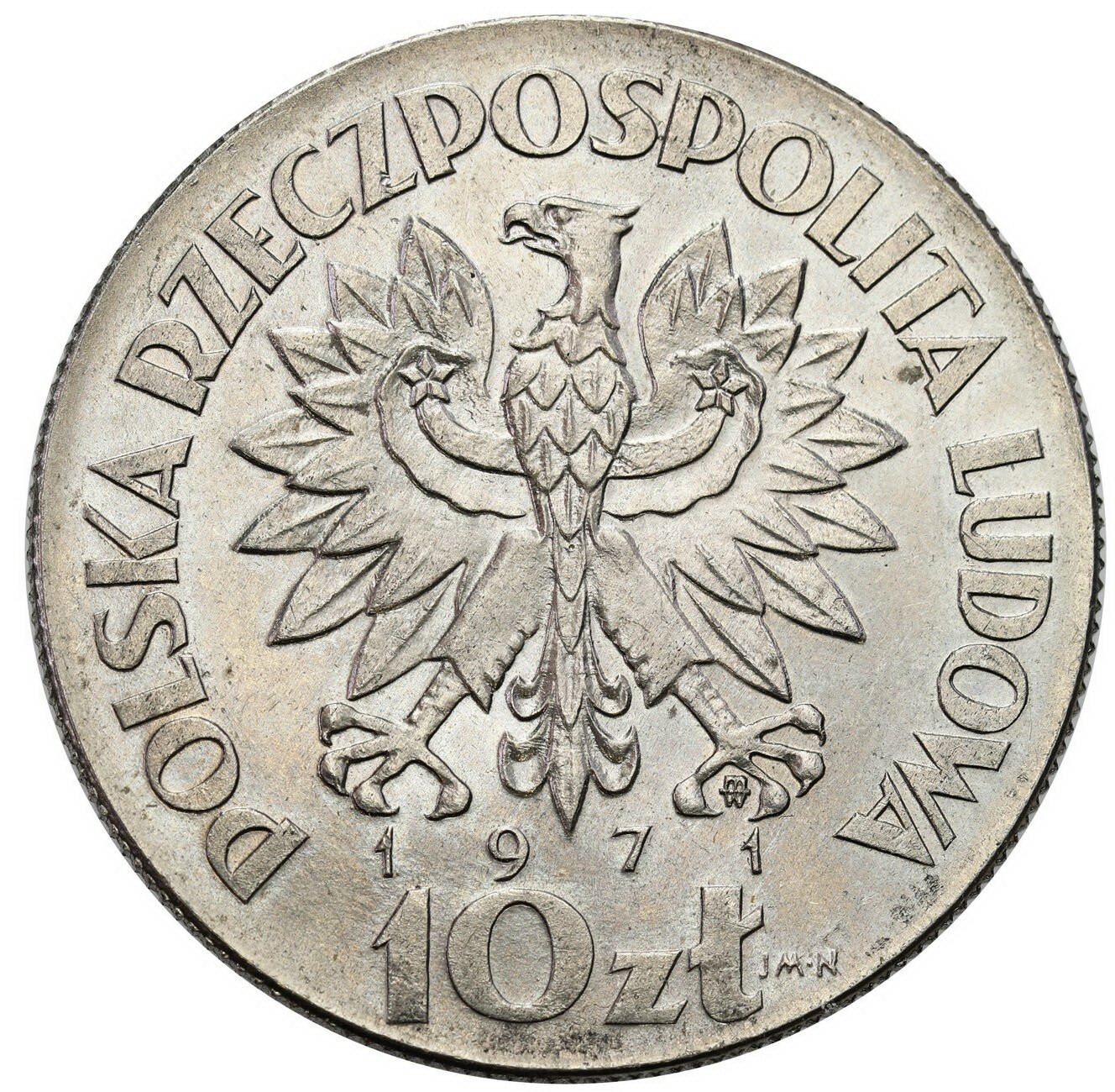 PRL. PRÓBA Nikiel 10 złotych 1971 - FAO fiat panis
