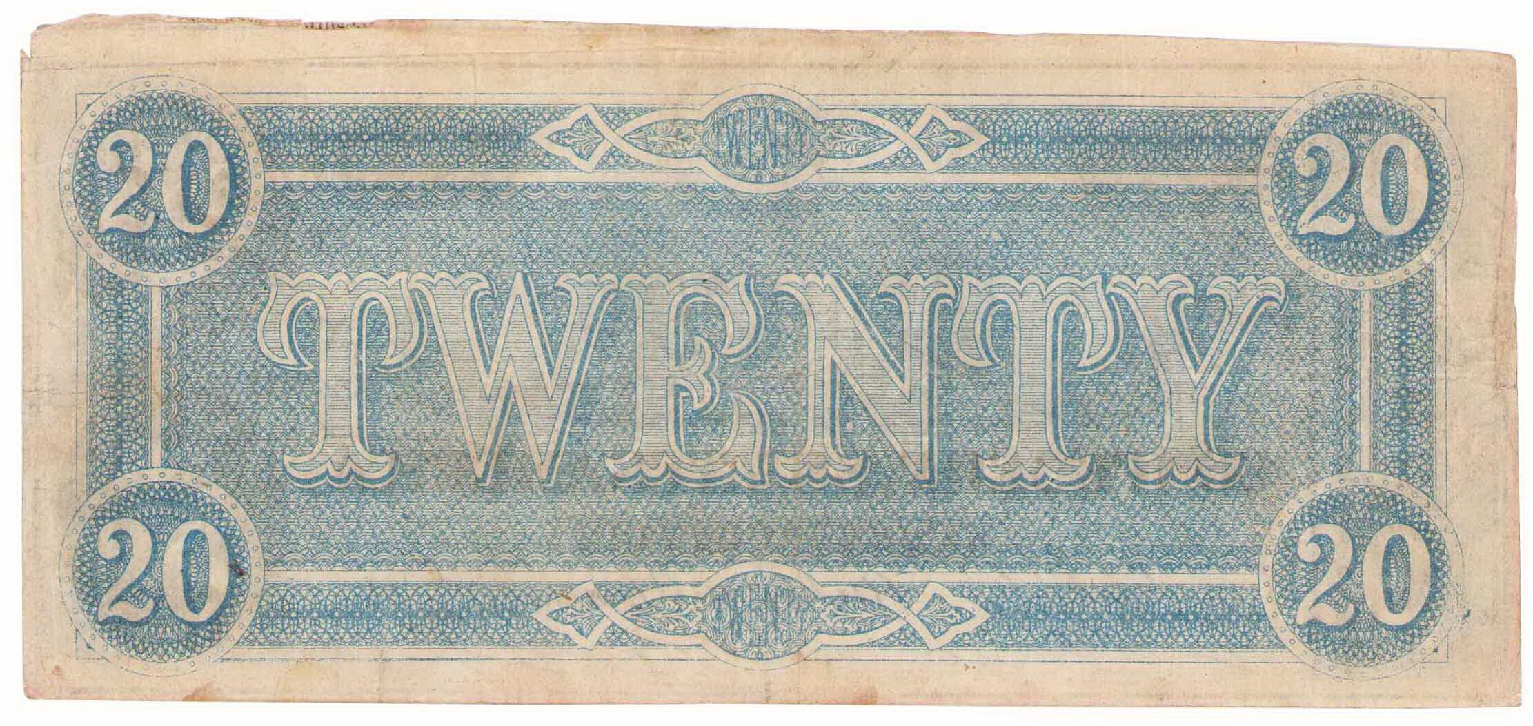 USA. Confederate States of America - Richmond, 20 dolarów 1864 seria D