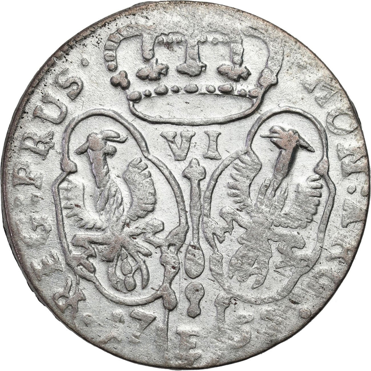 Niemcy, Prusy. Szóstak (6 groszy) 1757 E, Królewiec