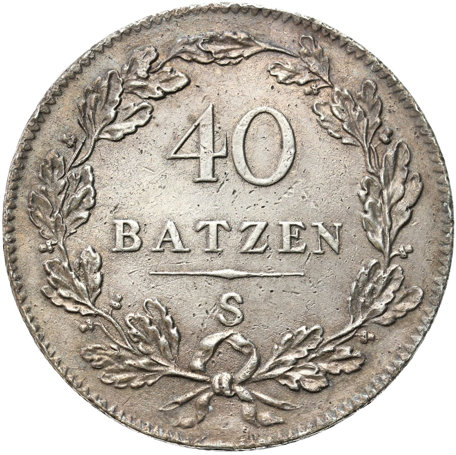 Szwajcaria. 	40 Batzen (Neutaler) 1798 S, Solothurn