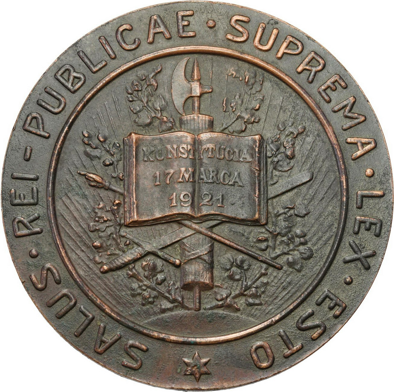 II RP. Medal Pierwsza rocznica uchwalenia Konstytucji Marcowej 1921 – 1922