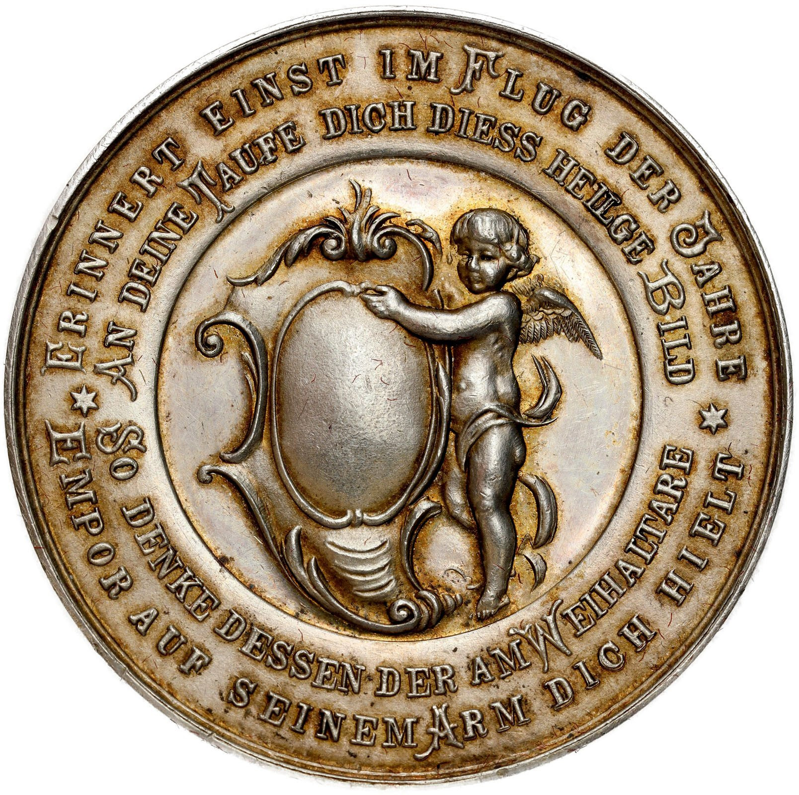 Austria. Medal chrzcielny, XIX wiek, srebro