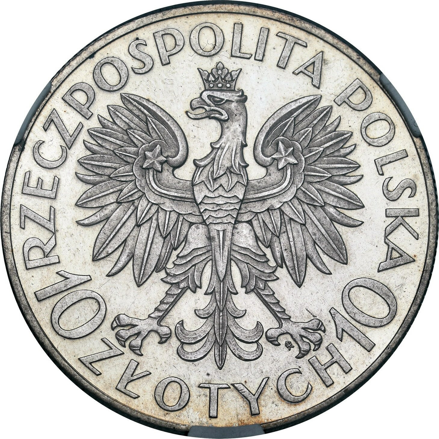 PRÓBA srebro 10 złotych 1933 Sobieski, stempel lustrzany GIBON PR63