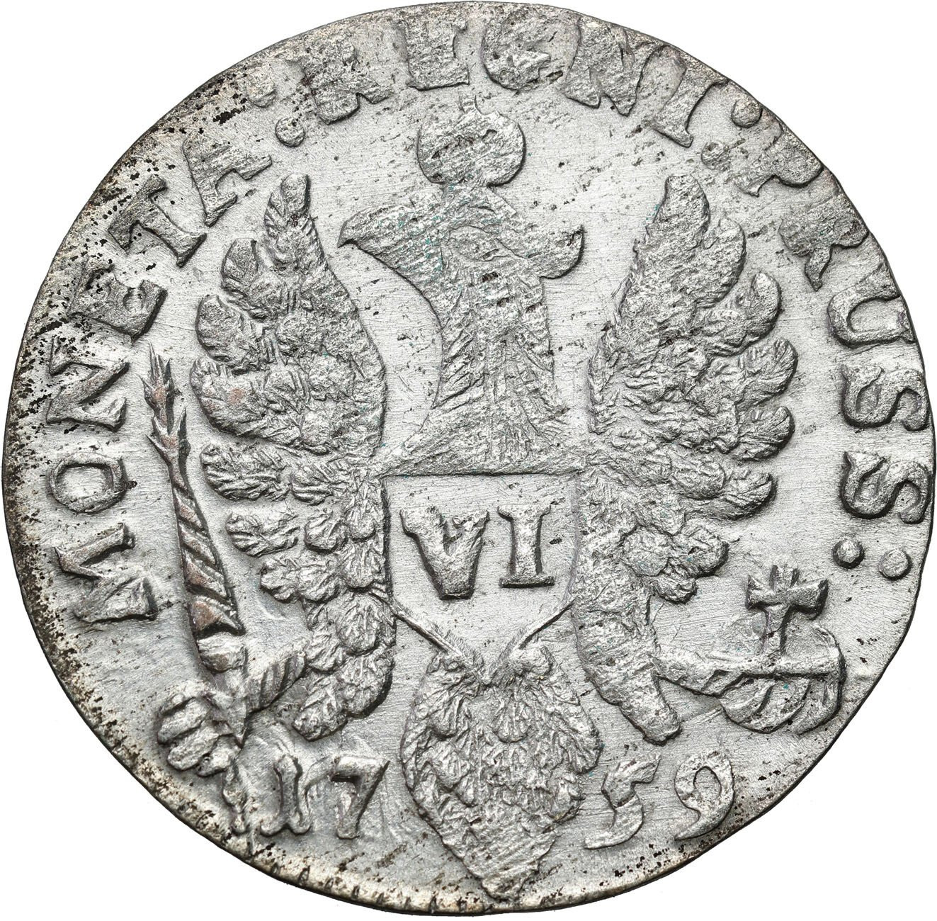 Rosja. Elżbieta. Szóstak (6 groszy) 1759, Królewiec- RZADKI ROCZNIK