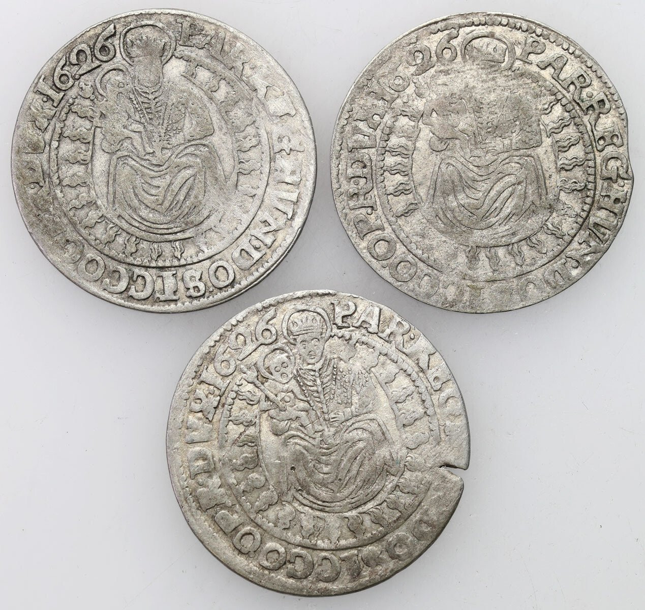 Siedmiogród, Gabriel Bethlen (1613–1629), szeroki grosz 1626 NB, Nagybánya, zestaw 3 sztuk