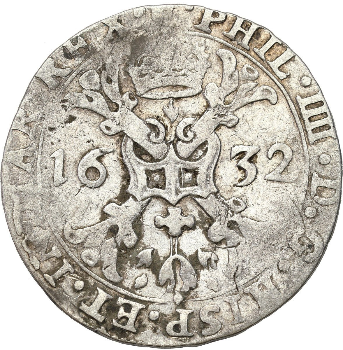 Niderlandy hiszpańskie, Filip IV (1621–1665). 1/2 patagona 1632, Antwerpia?