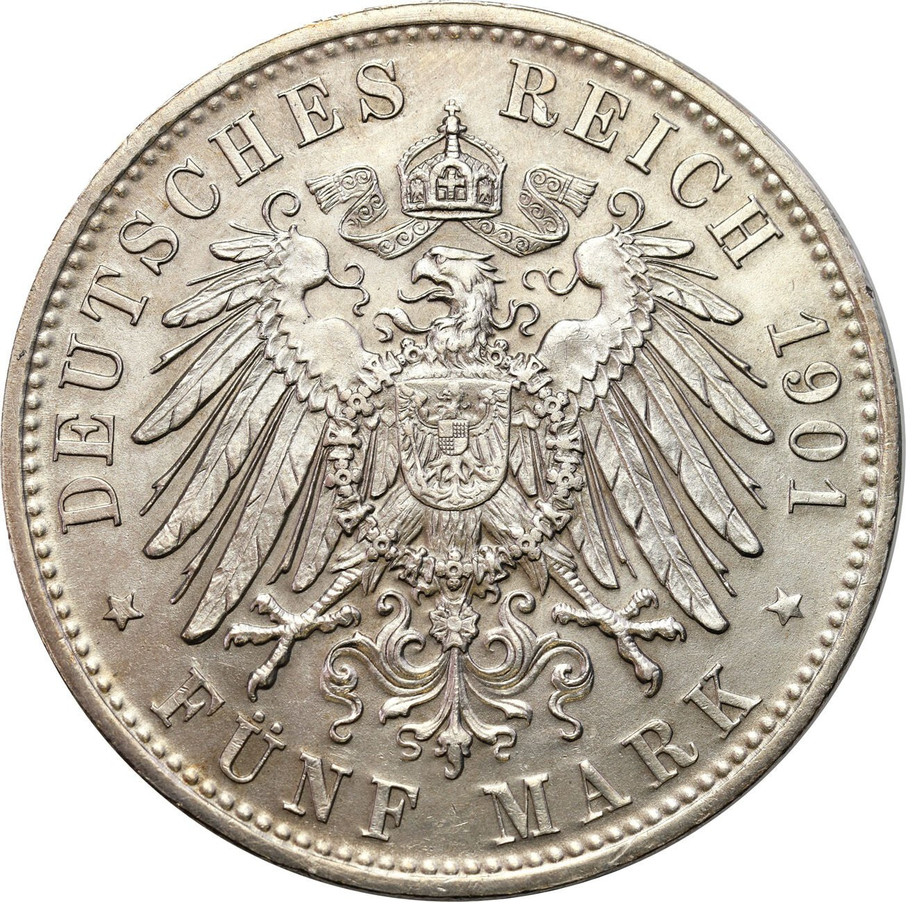 Niemcy, Bawaria. 5 marek 1901 D, Monachium - WYŚMIENITE