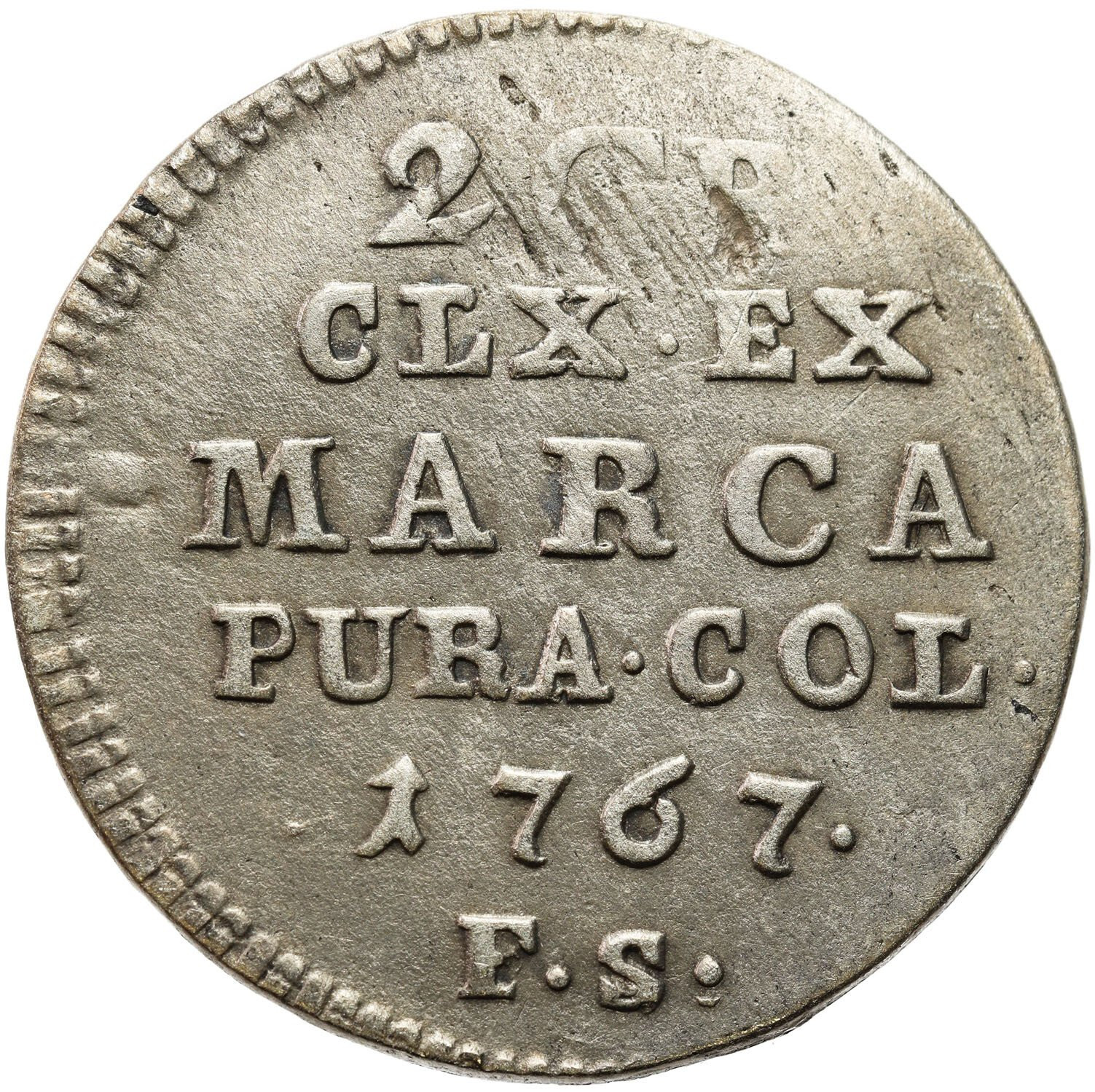 Stanisław August Poniatowski. 2 grosze (półzłotek) 1767 FS, Warszawa