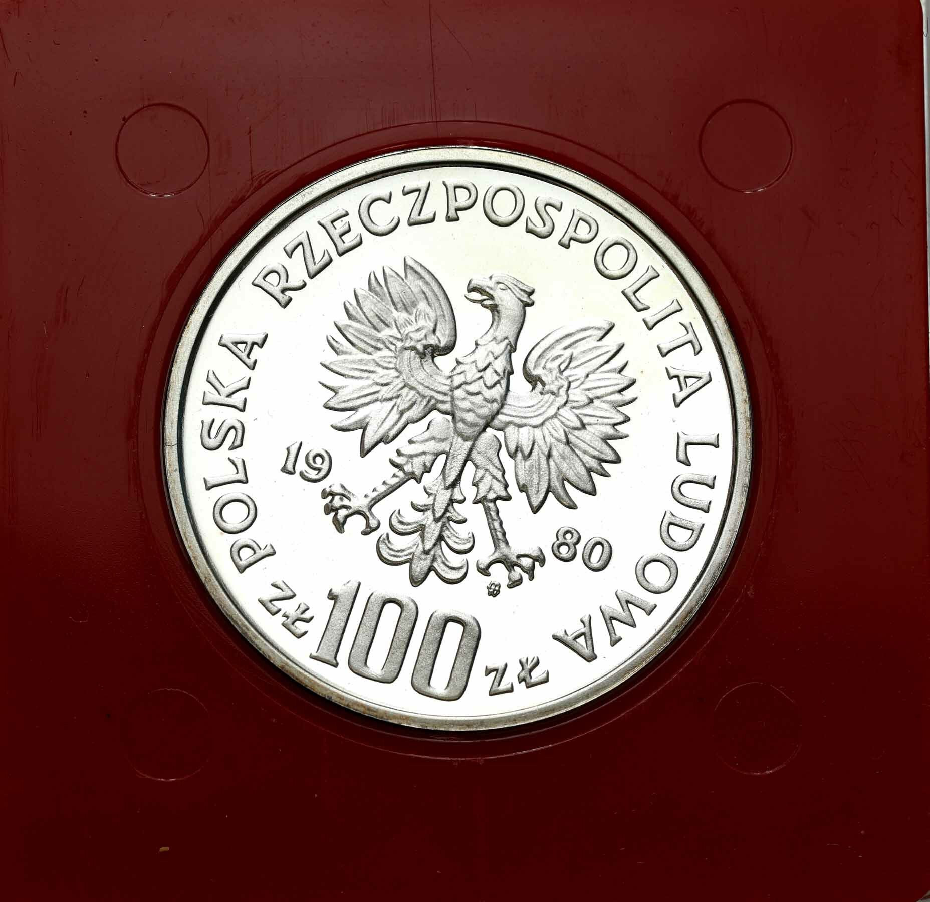 PRL. PRÓBA srebro 100 złotych 1980 Głuszce – RZADSZE