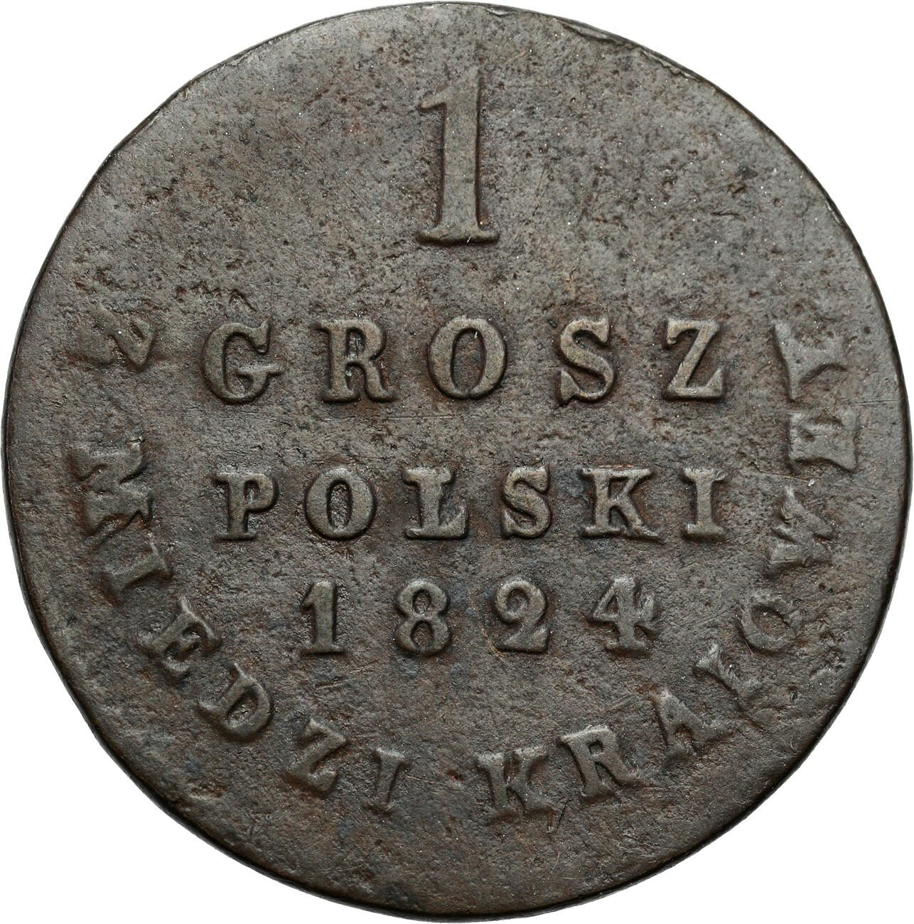 Polska XIX w./Rosja. 1 grosz 1824 Z MIEDZI KRAIOWEY