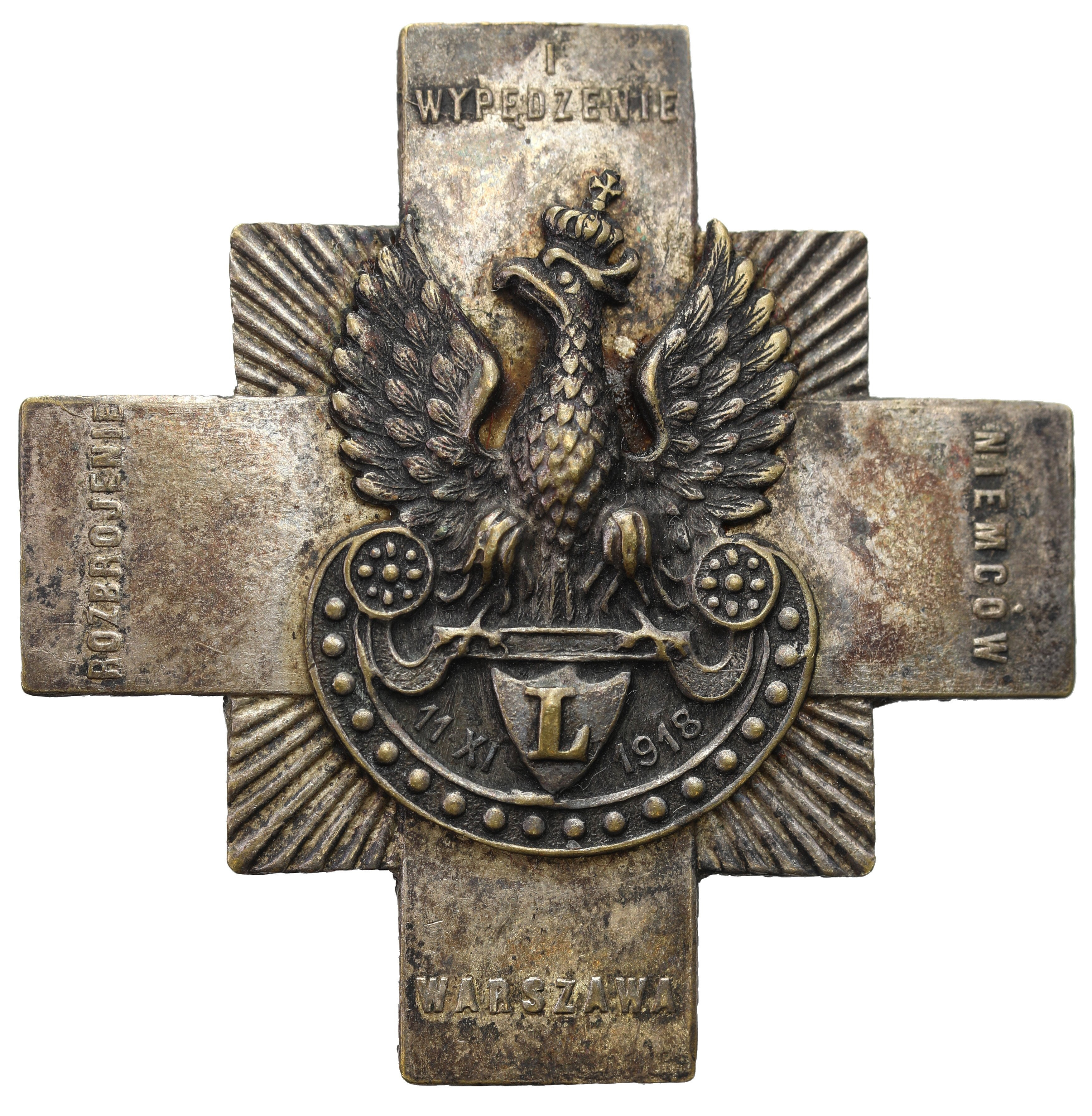 II RP. Odznaka Rozbrojenie - Wypędzenie - Niemców - Warszawa 11.XI.1918