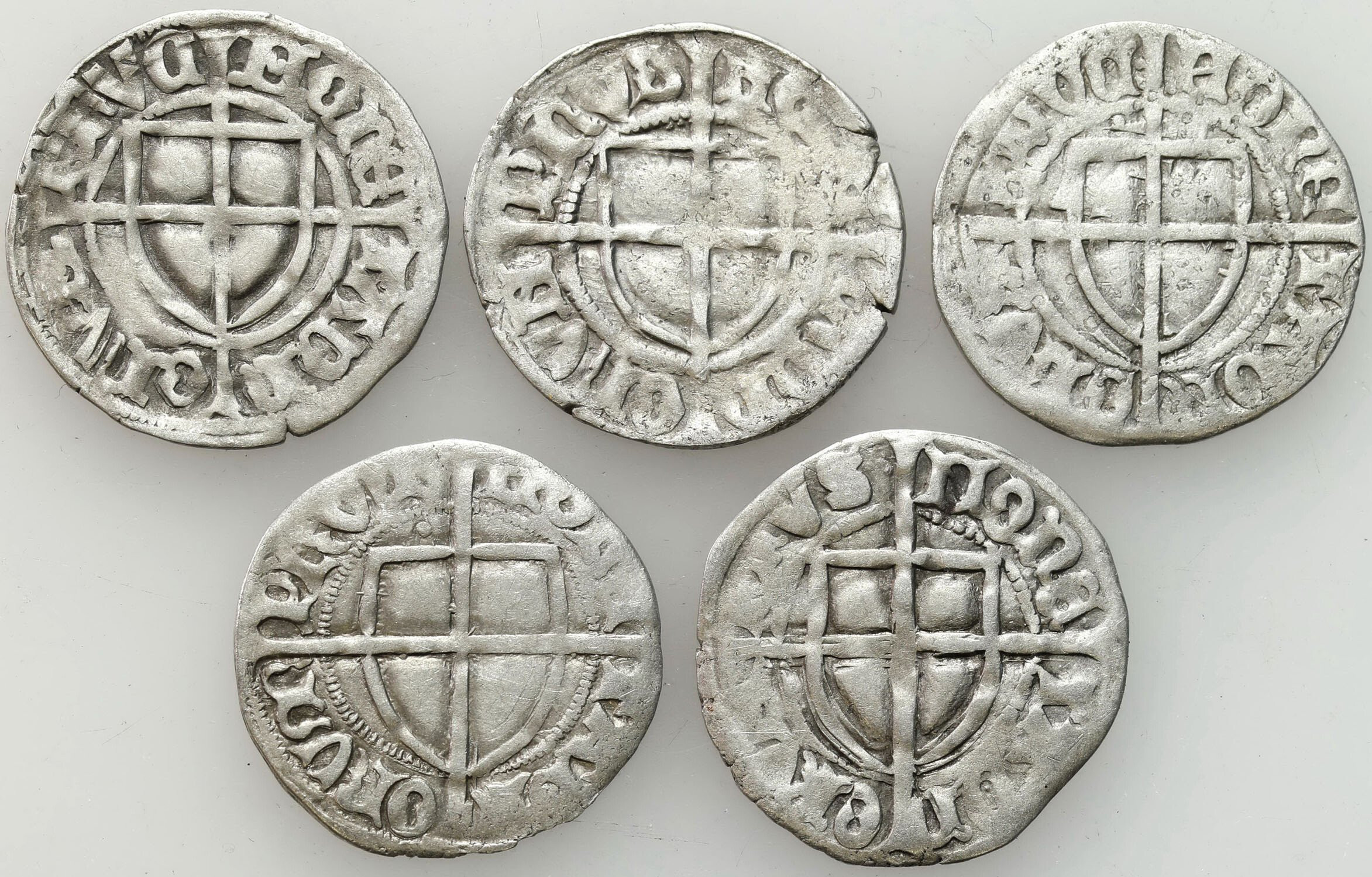 Zakon Krzyżacki. Paweł I Bellitzer (1422–1441). Szeląg, zestaw 4 monet
