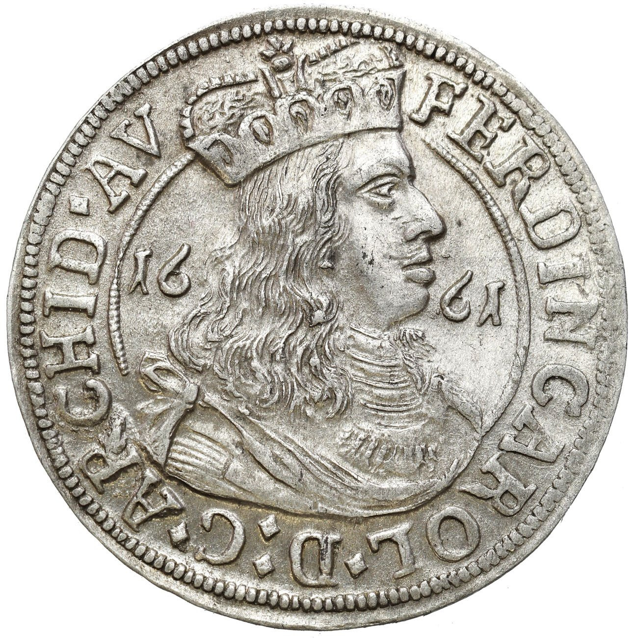 Austria, Ferdynand Karol (1632–1662), 3 krajcary 1661, Hall - PIĘKNE
