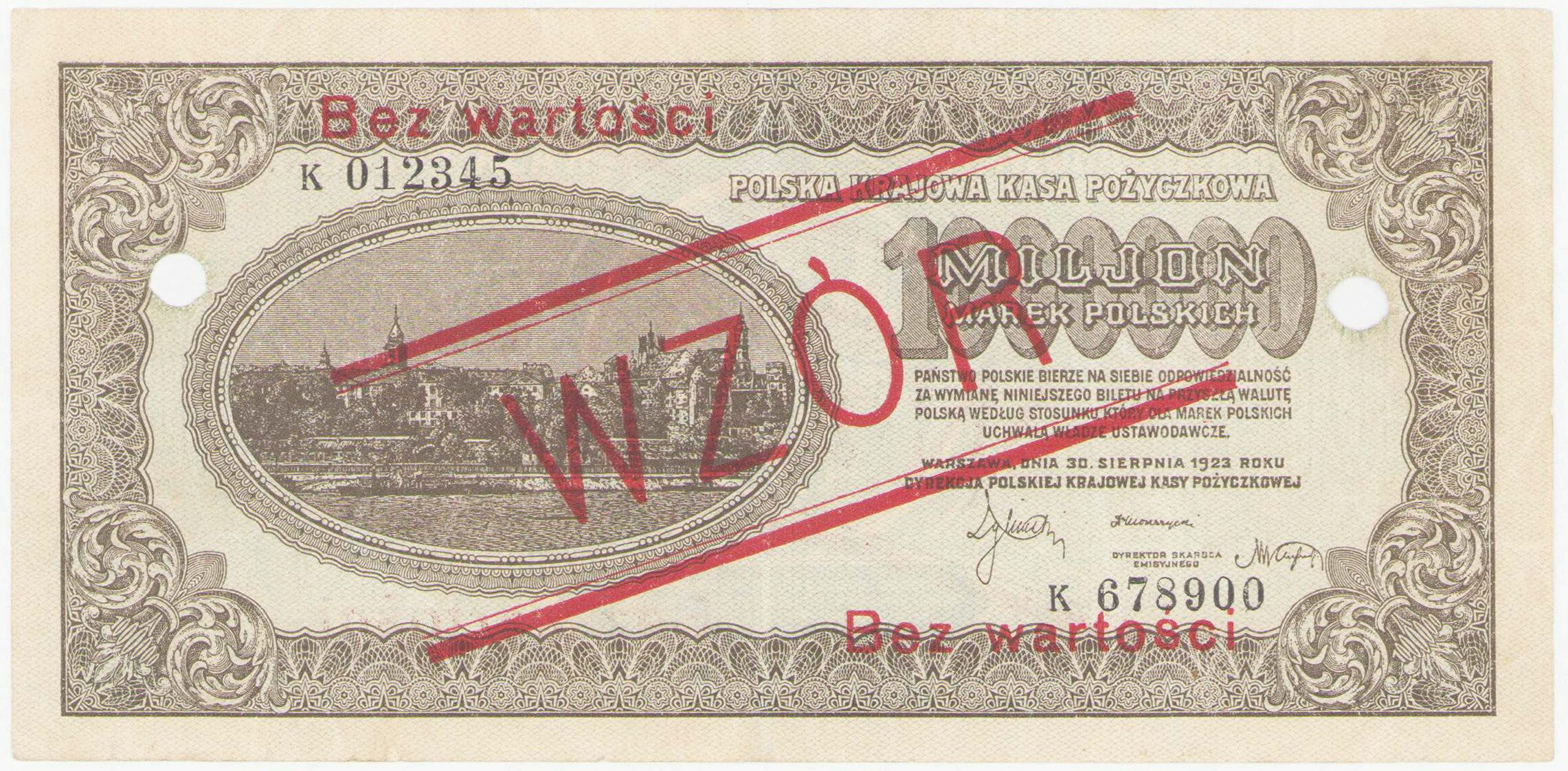 WZÓR 1.000.000 marek polskich 1922 seria A