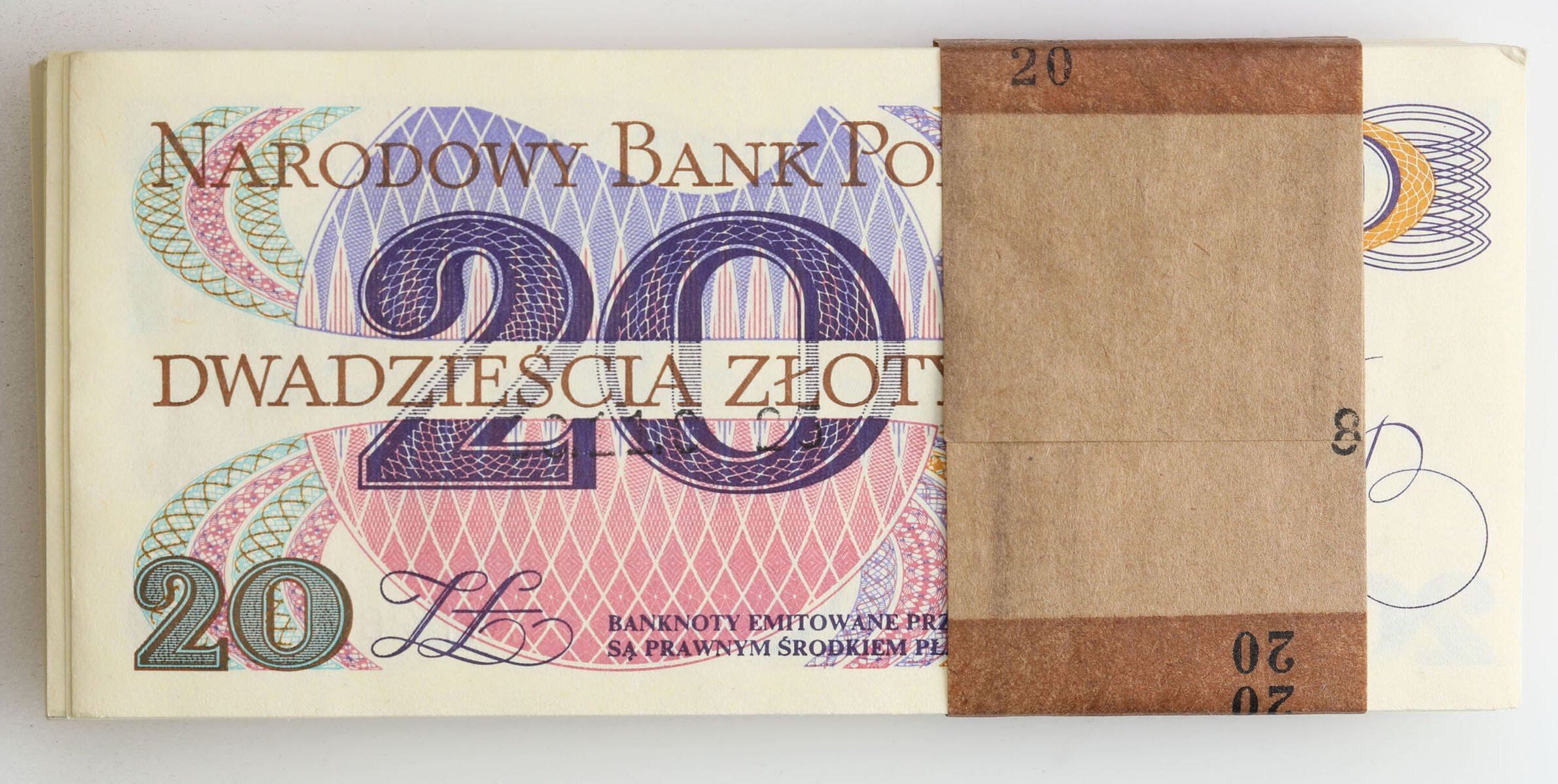 20 złotych 1982 seria AH – paczka bankowa