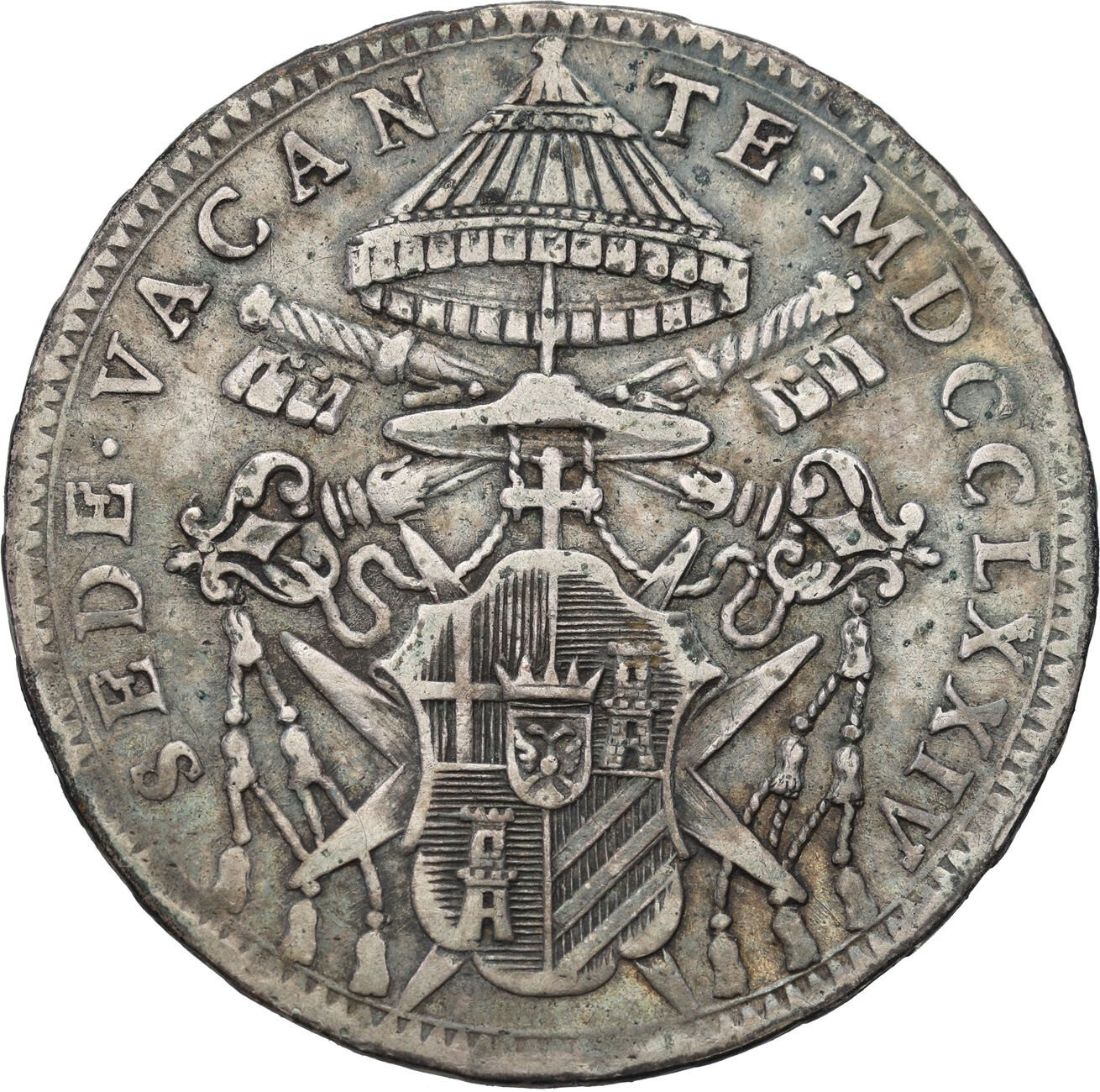 Włochy, Watykan. Sede Vacante 1774-1775. 1/2 Scudo 1774, Rzym