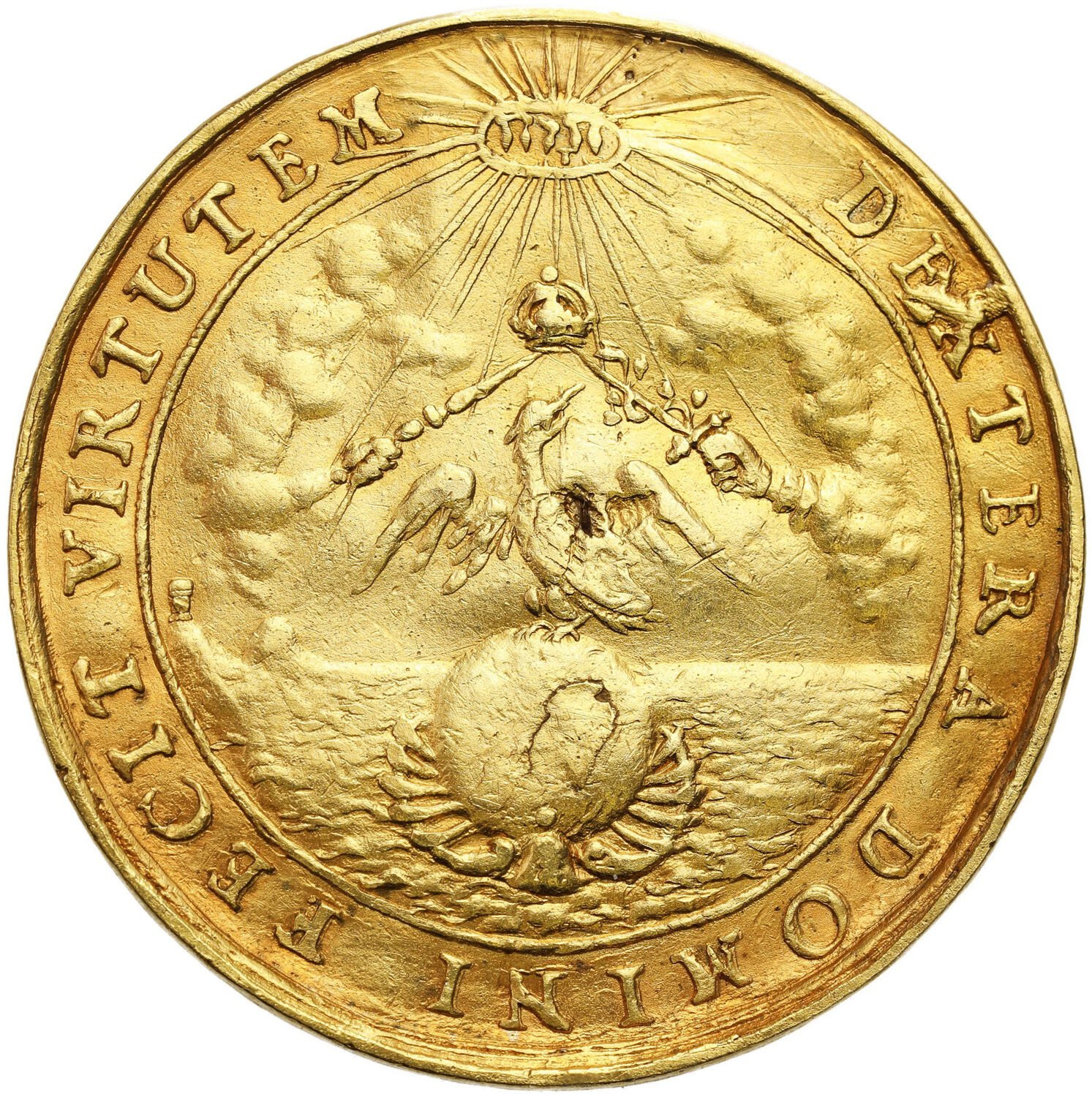 Michał Korybut Wiśniowiecki. Donatywa o wadze 3 dukatów (1669) - Koronacja Wiśniowieckiego, ex. Lepczyk collection