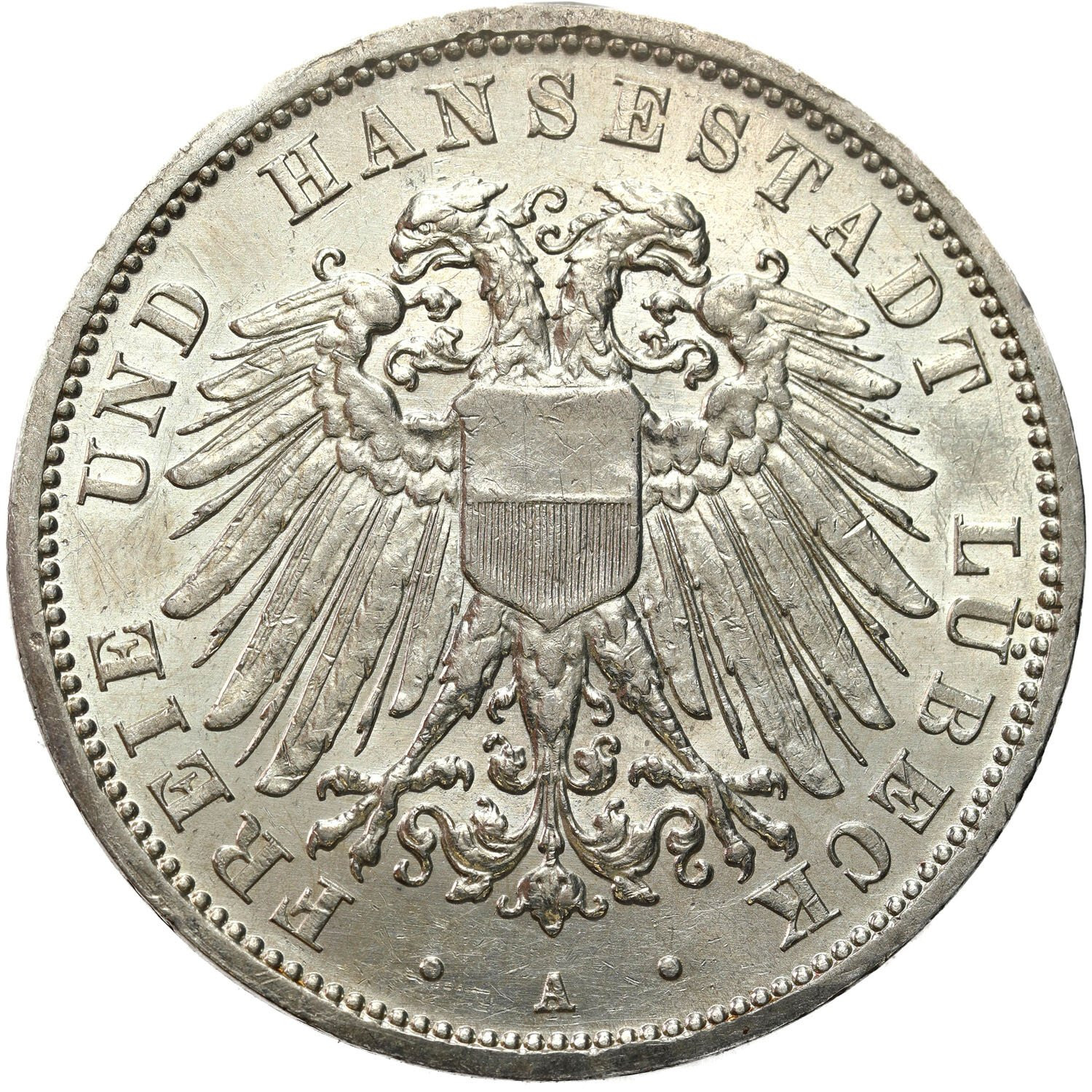 Niemcy, Lubeka. 3 marki 1911 A, Berlin - RZADKIE