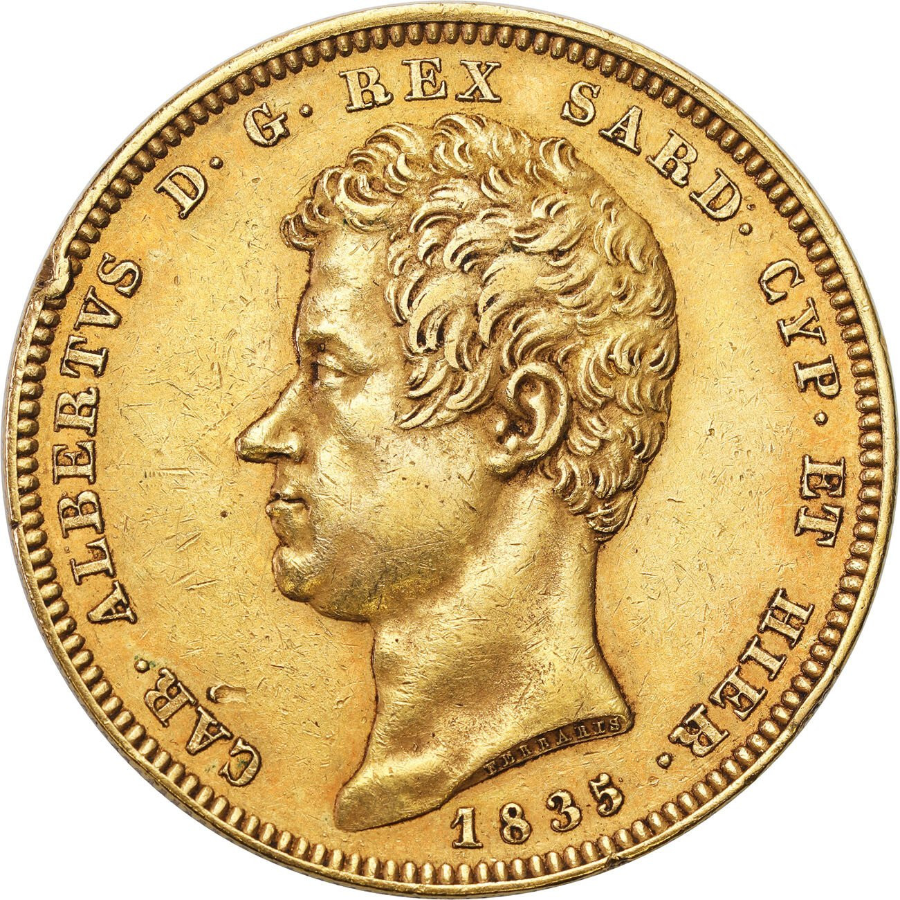 Włochy. Sardynia. Karol Albert (1831-1849) 100 Lirów 1835, Genua